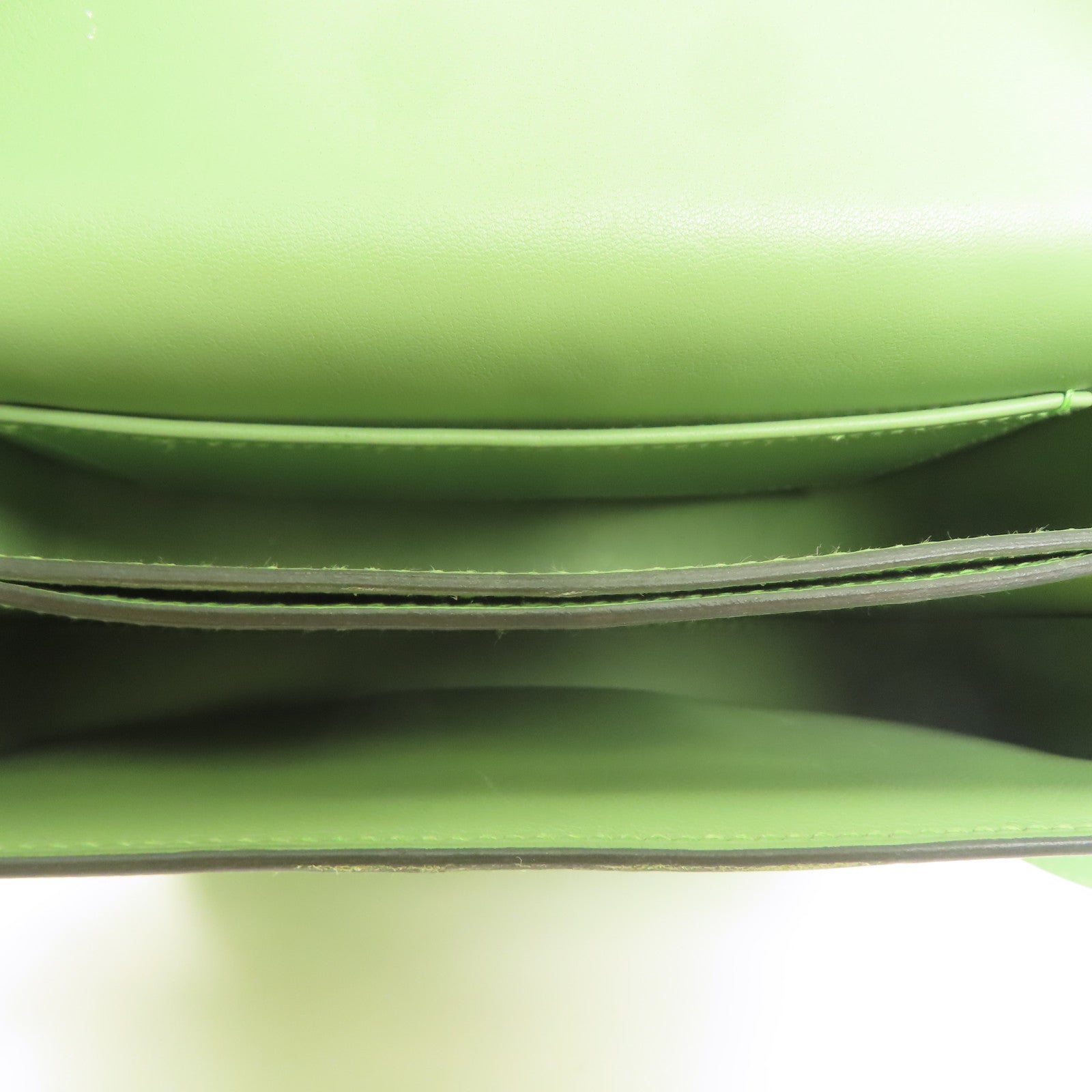 HERMES Epsom皮革Mosaique Mini銀扣肩背袋Vert Criquet