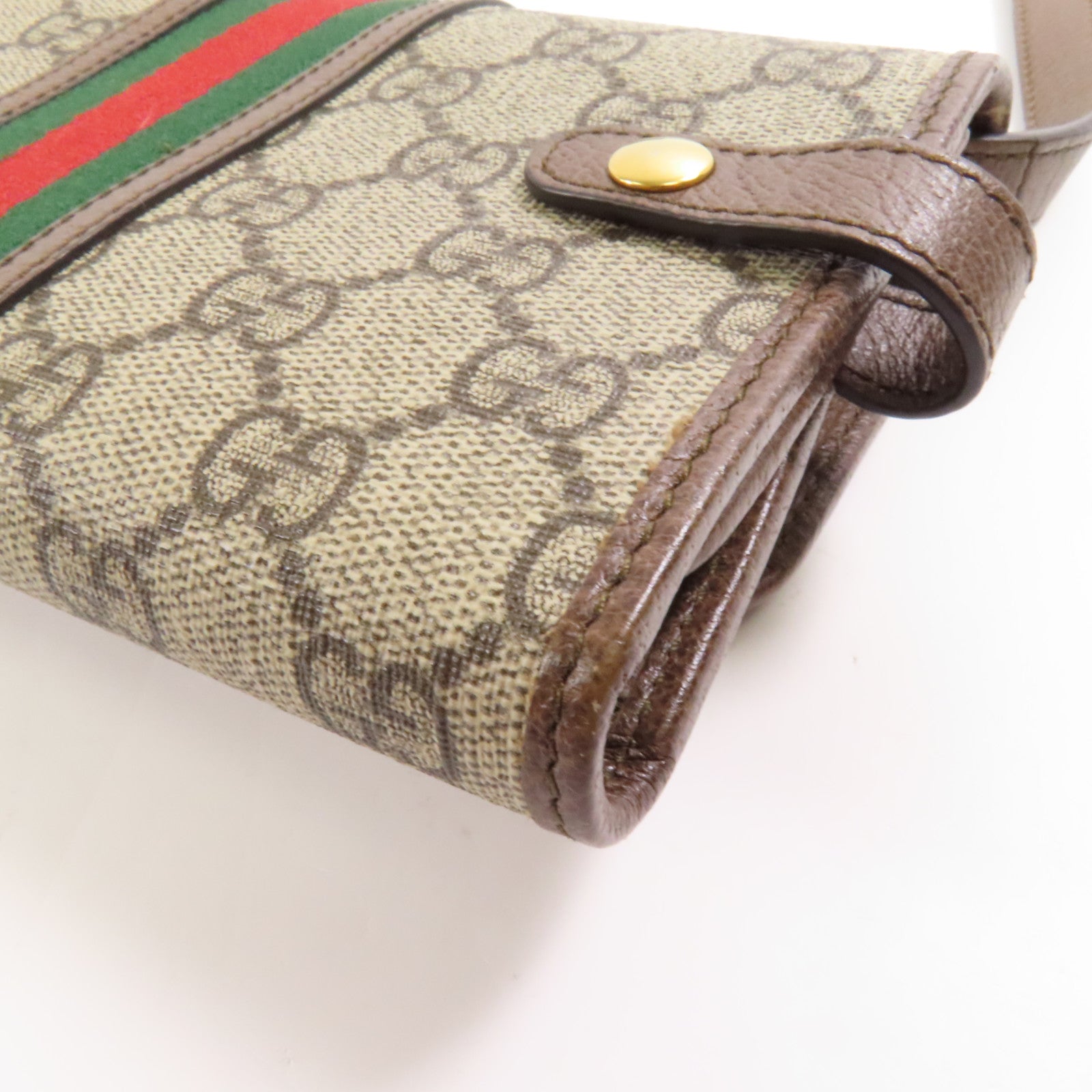 GUCCI GG GHW Shoulder Bag 645082 Coated Canvas Brown