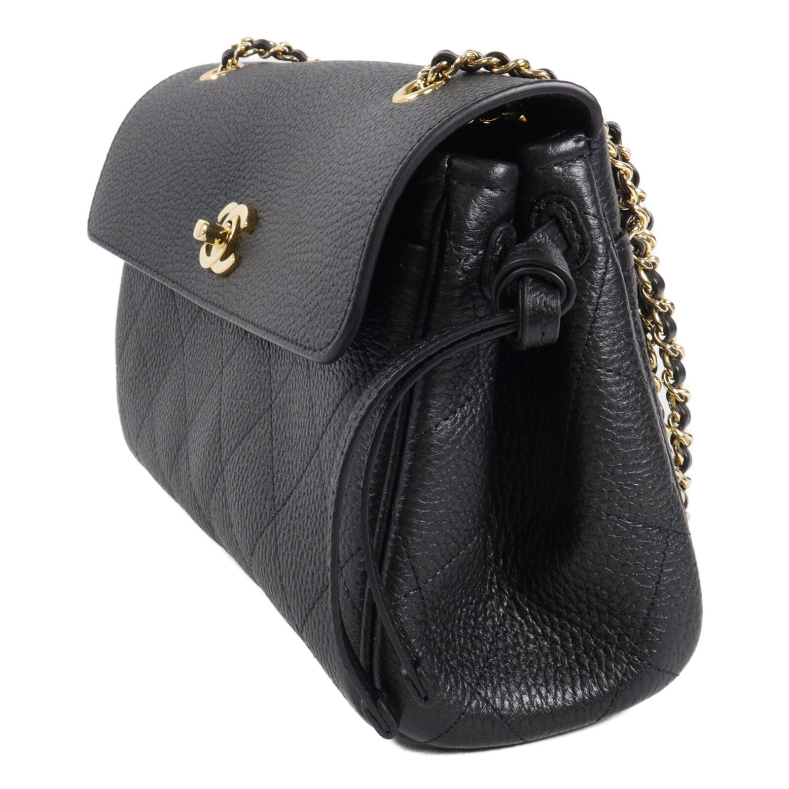 CHANEL 牛皮皮革Chain Baguette Bag鏈帶肩背袋