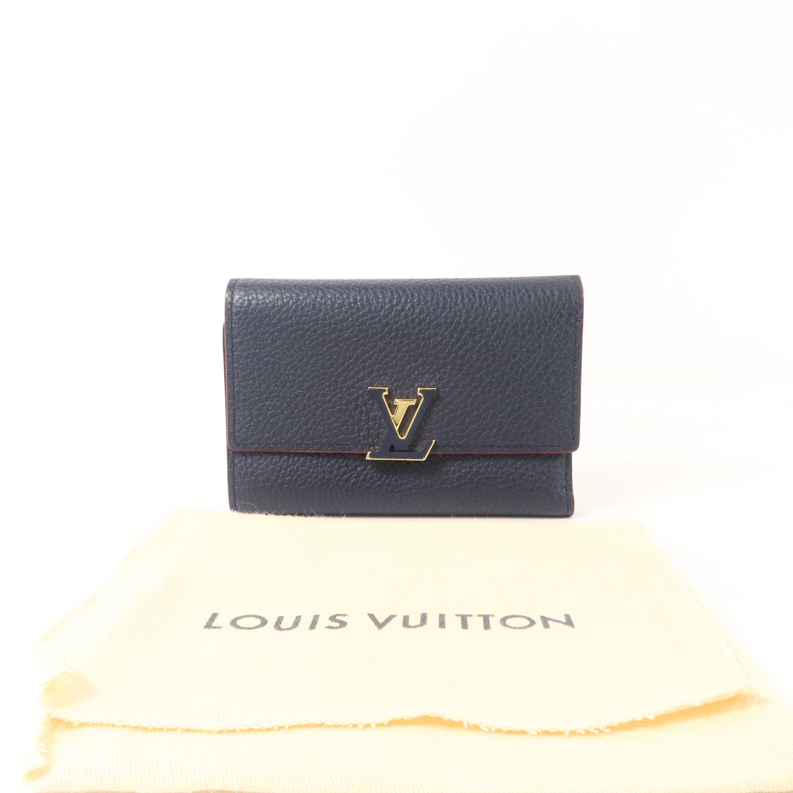 LOUIS VUITTON Taurillon Capucines Compact Wallet錢包