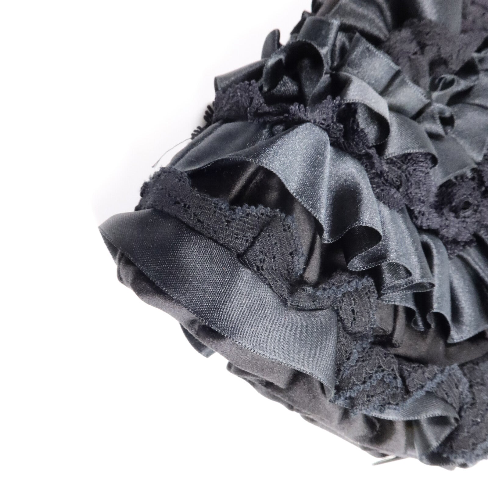 BALENCIAGA 緞面/蕾絲Ruffle Clutch手拿包