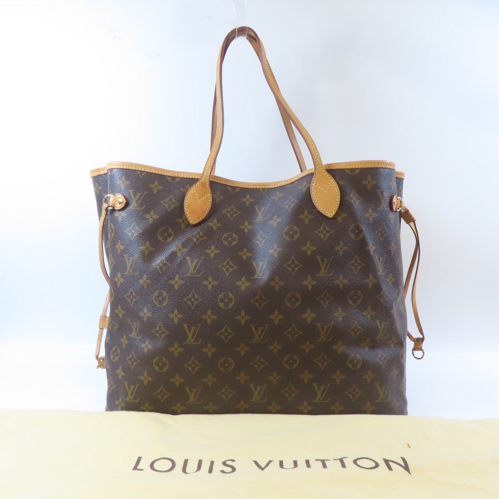 LOUIS VUITTON Monogram Neverfull GM金扣肩背袋啡色