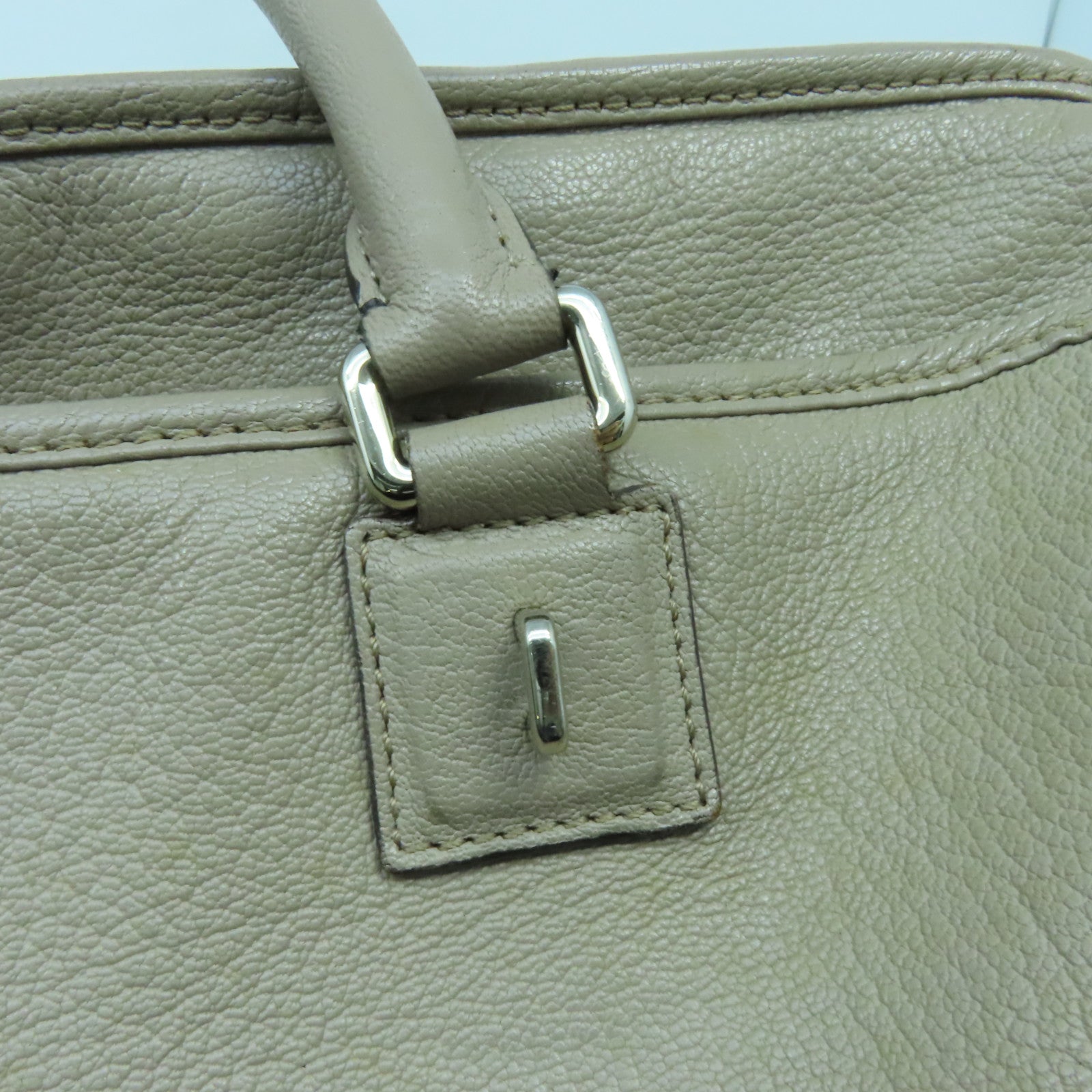 LOEWE **【激減優惠】牛皮皮革Handbag銀扣手挽袋灰色