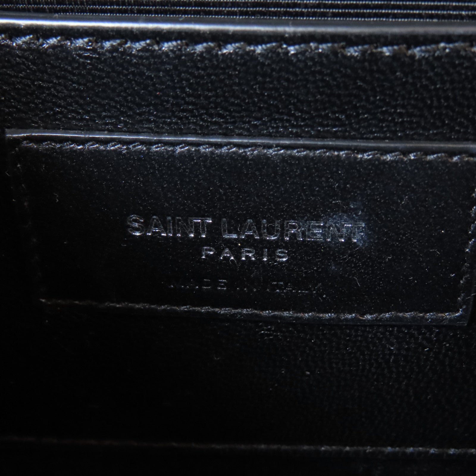 SAINT LAURENT 皮革Chain Shoulder銀扣鏈帶肩背袋黑色
