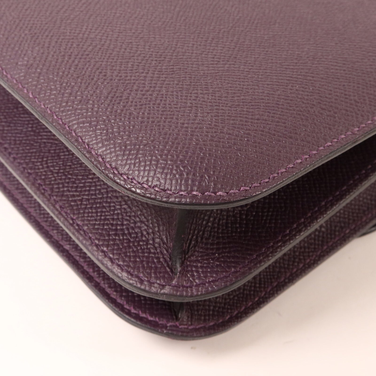 HERMES Epsom皮革Constance 24肩背袋Raisin
