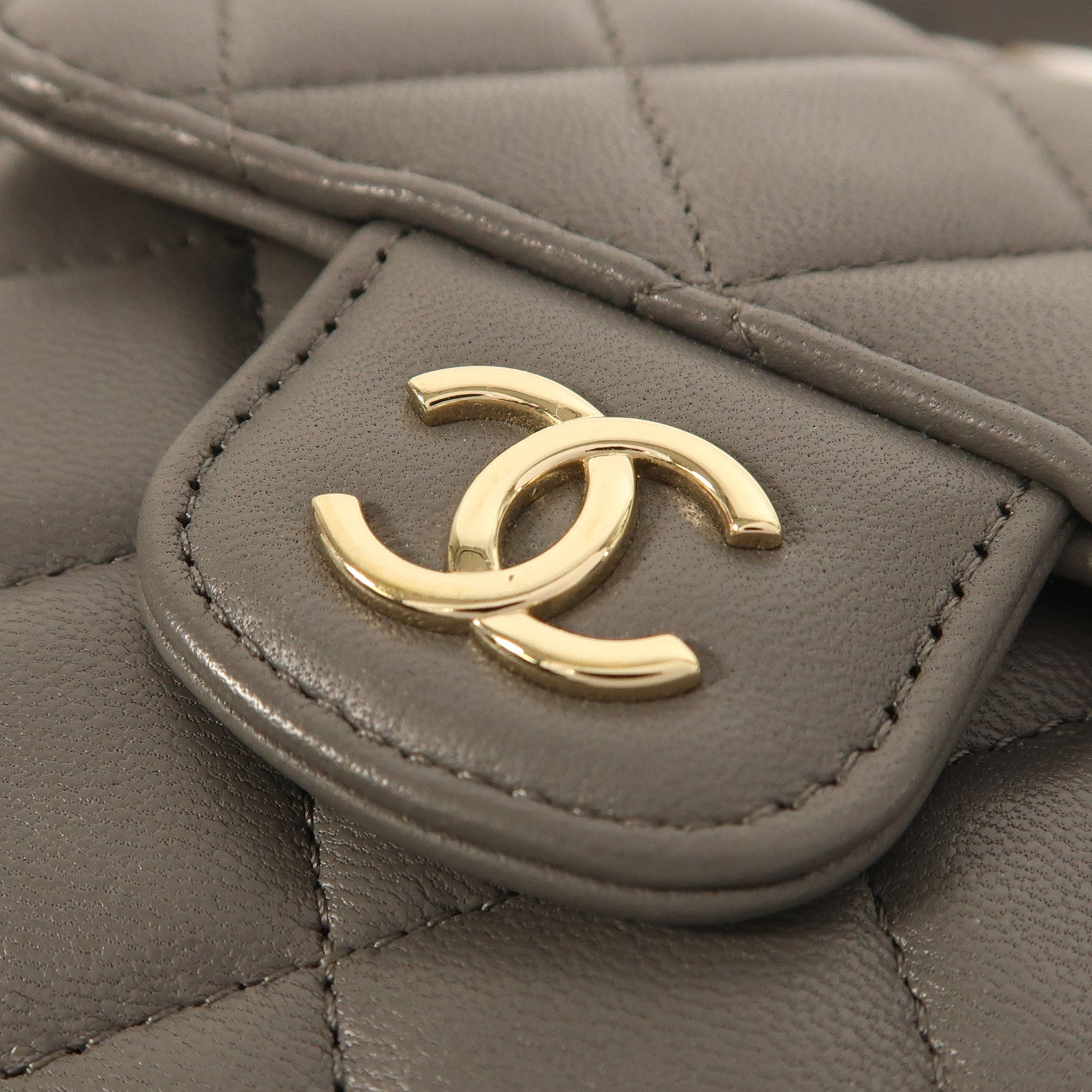 CHANEL 羊皮皮革2 Way Shoulder金扣手挽肩背兩用袋