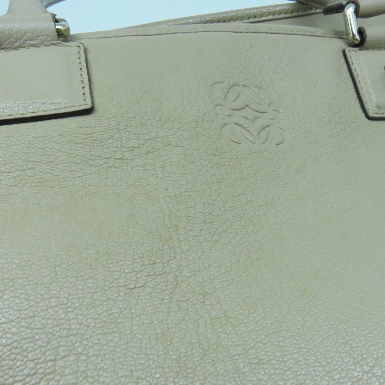 LOEWE **【激減優惠】牛皮皮革Handbag銀扣手挽袋灰色