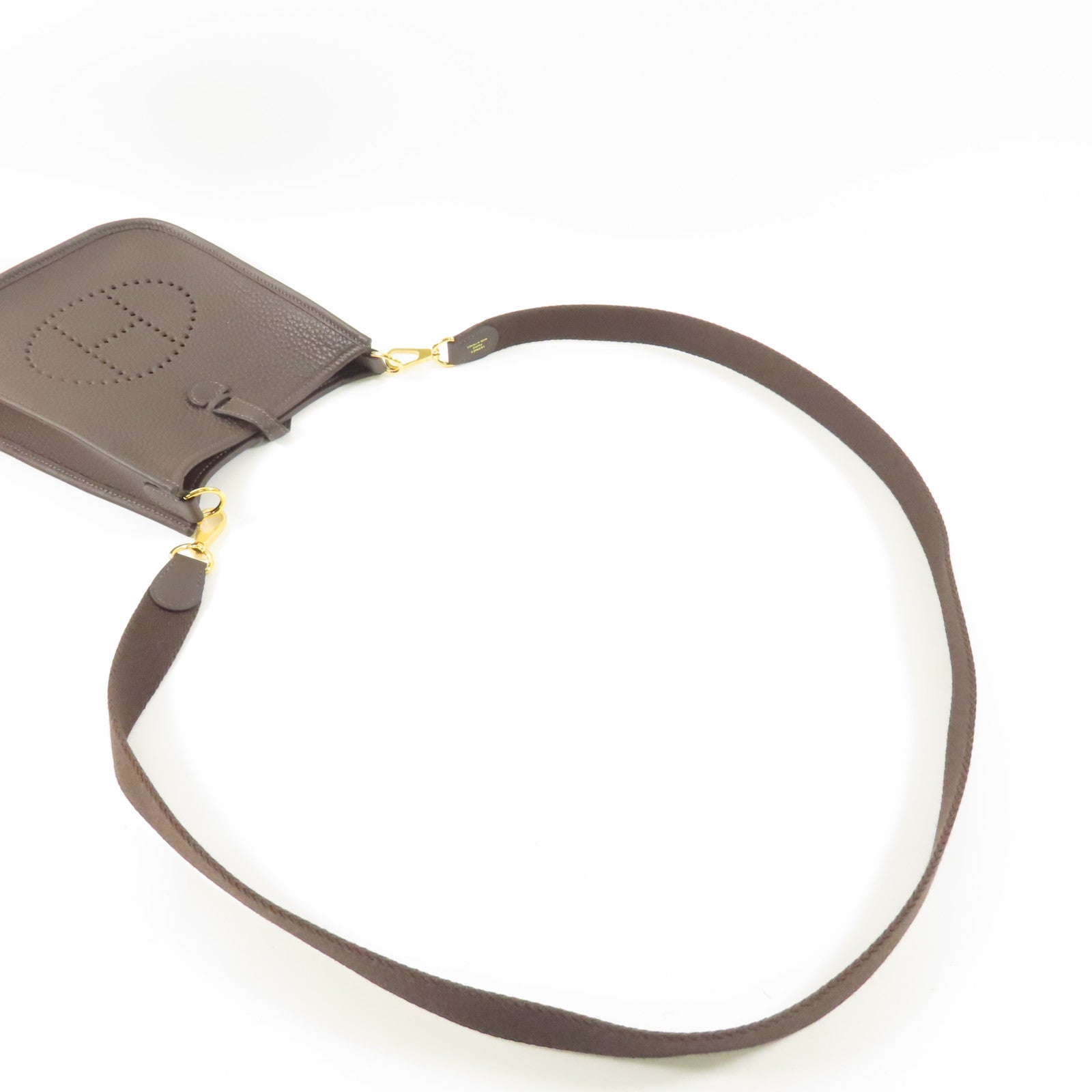 HERMES Clemence皮革Evelyne TPM金扣肩背袋46 Ebene