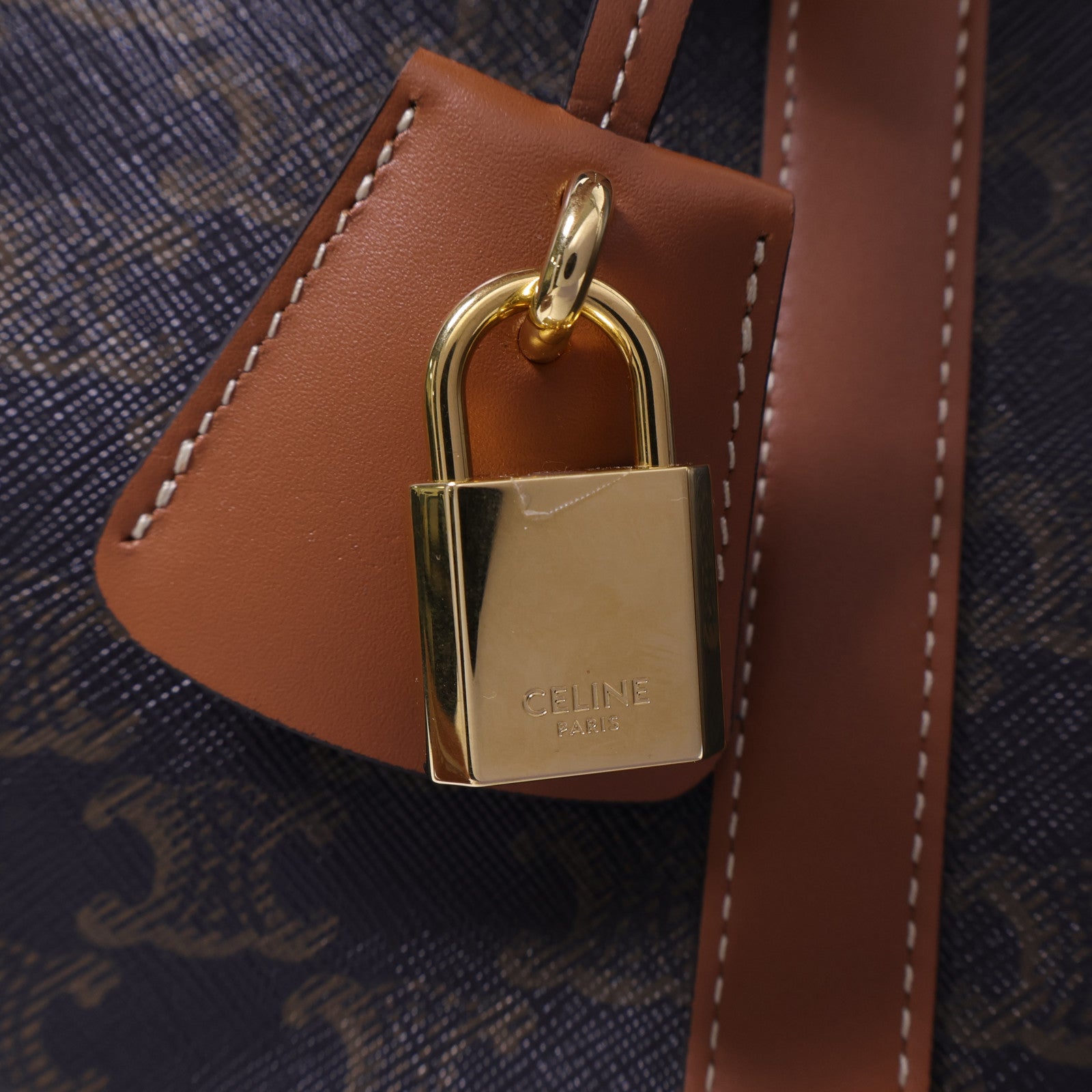 CELINE 塗層帆布Large Boston IN Triomphe金扣手挽肩背兩用袋