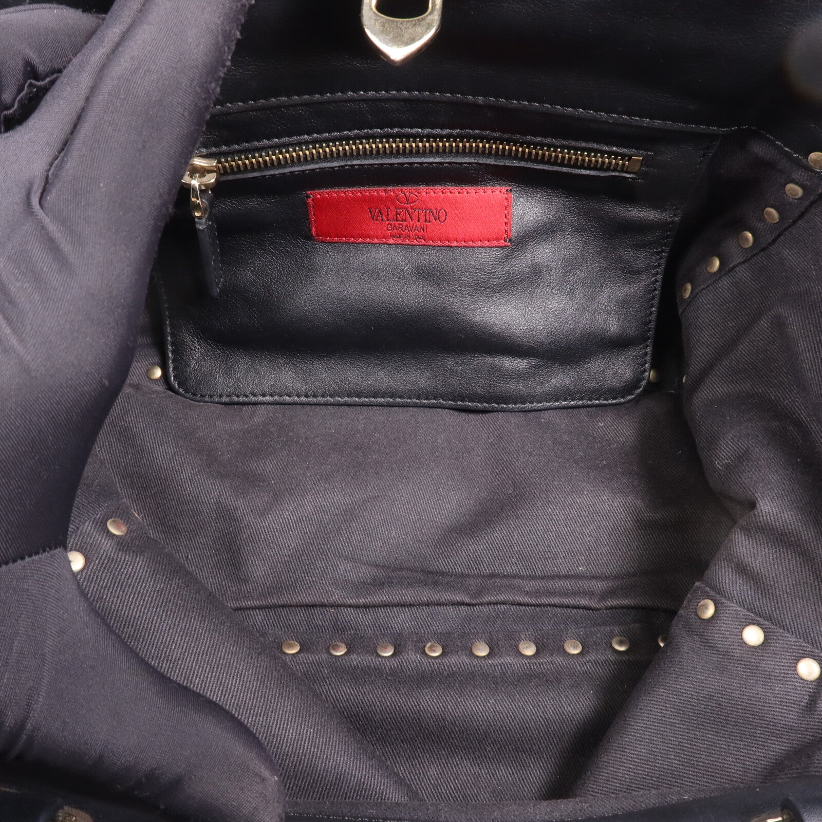 Valentino 牛皮皮革2 Way Shoulder Bag金扣手挽肩背兩用袋