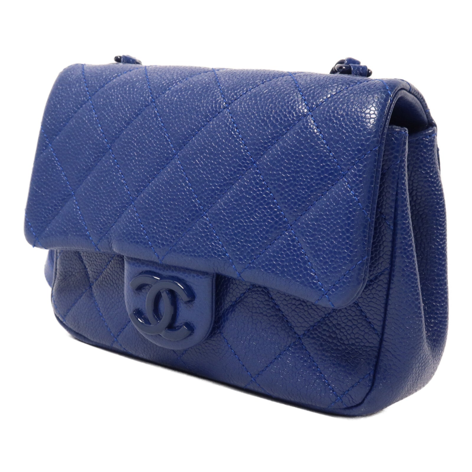 CHANEL 牛皮皮革Mini Square Flap Bag鏈帶肩背袋