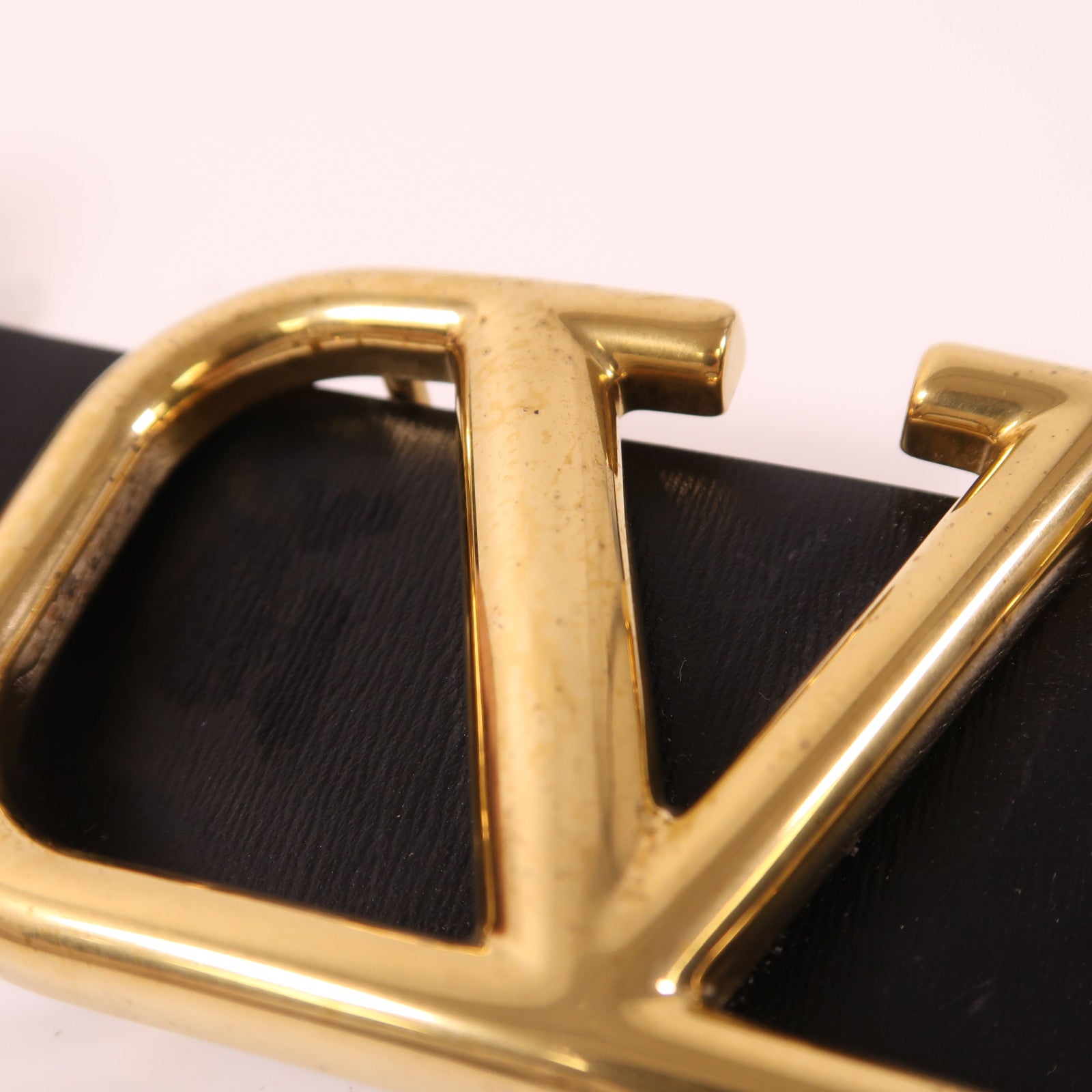 Valentino 牛皮皮革Belt金扣皮帶