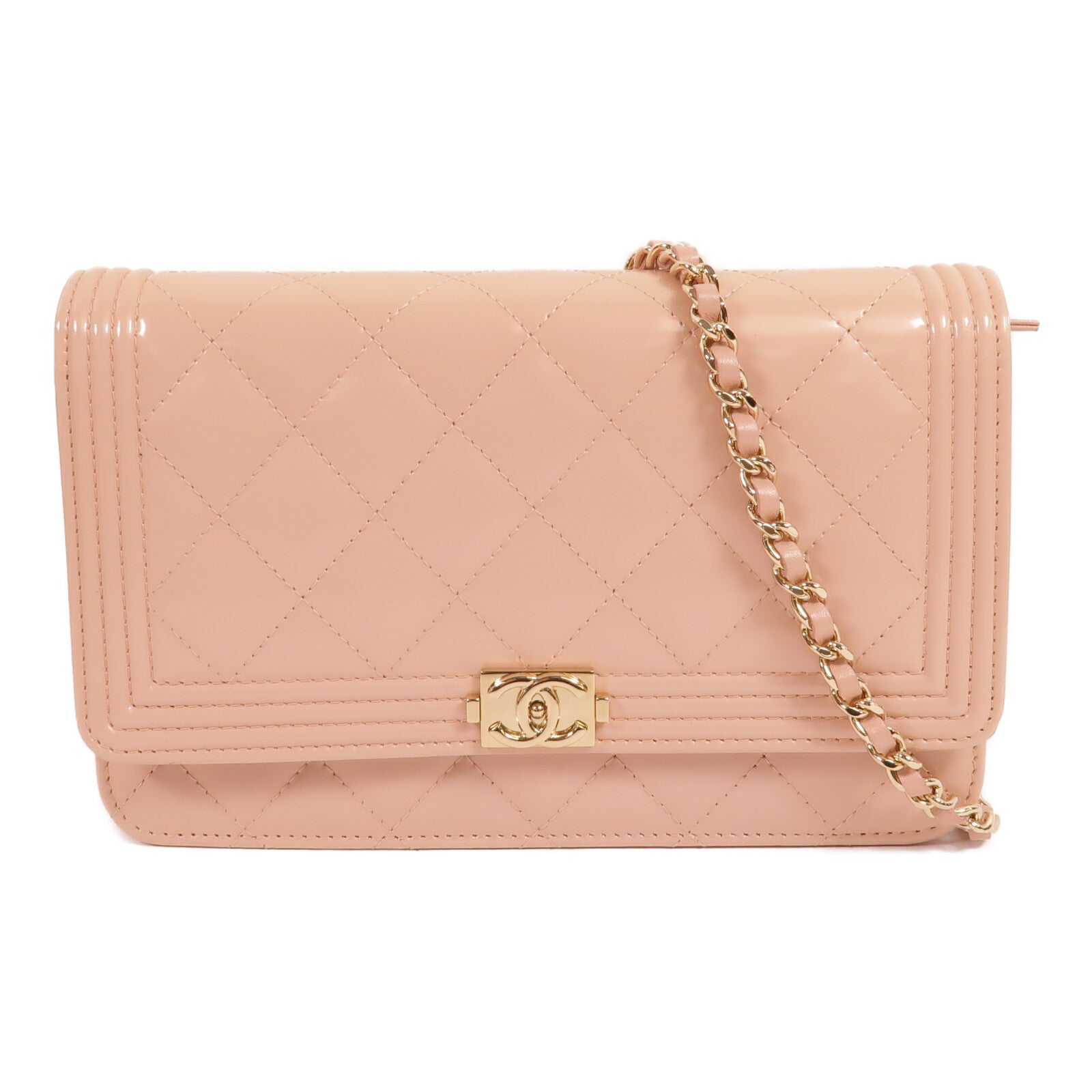CHANEL 漆皮皮革WOC Wallet On Chain鏈帶肩背袋