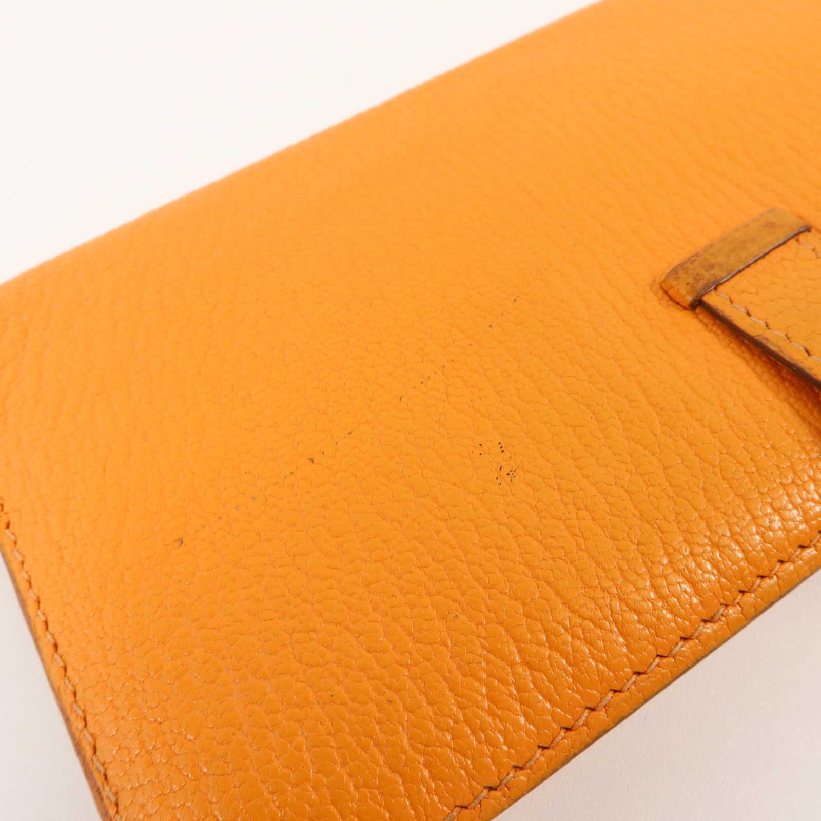 HERMES Chevre皮革Bearn Long Wallet長錢包Apricot