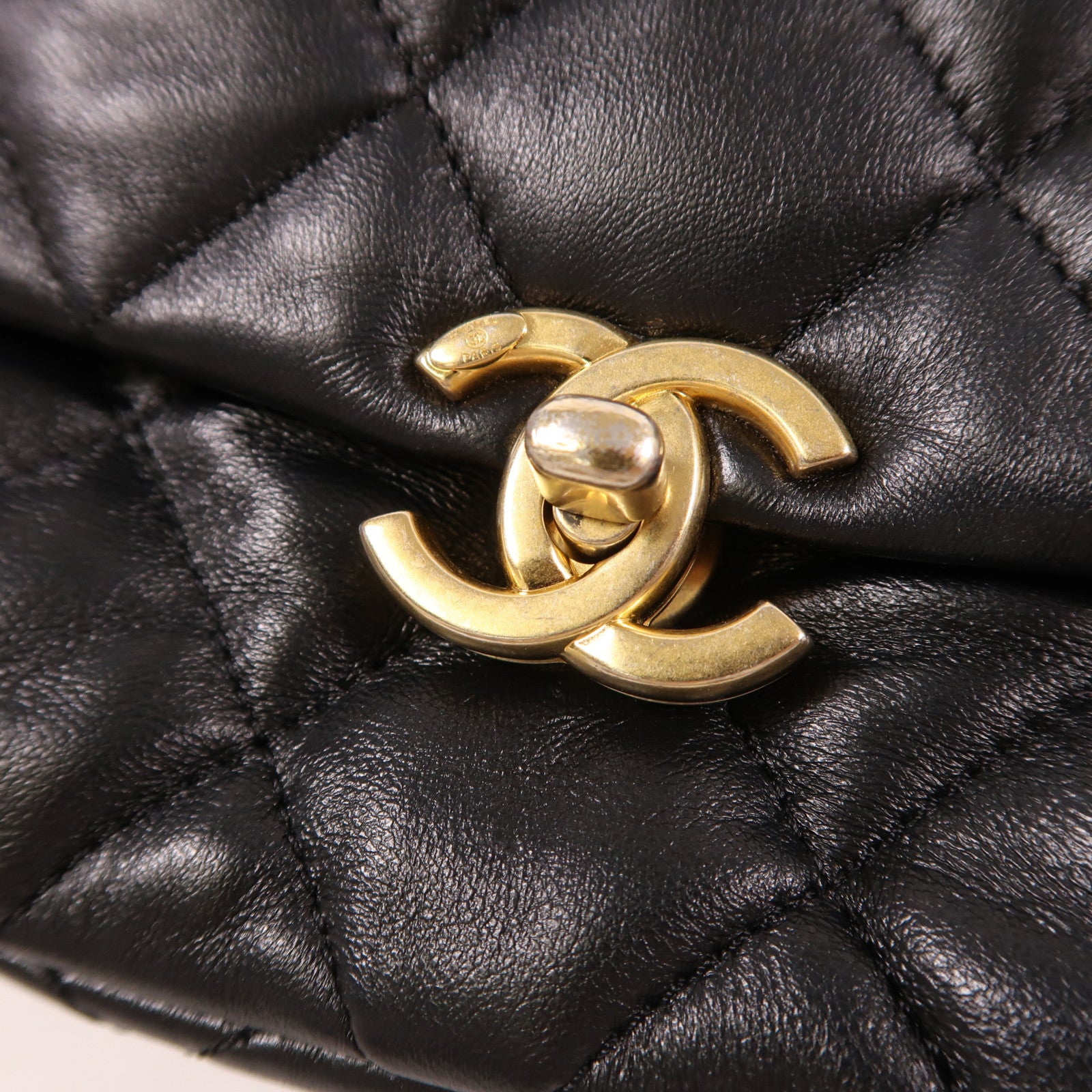 CHANEL 羊皮皮革Flap Shoulder Bag金扣鏈帶肩背袋