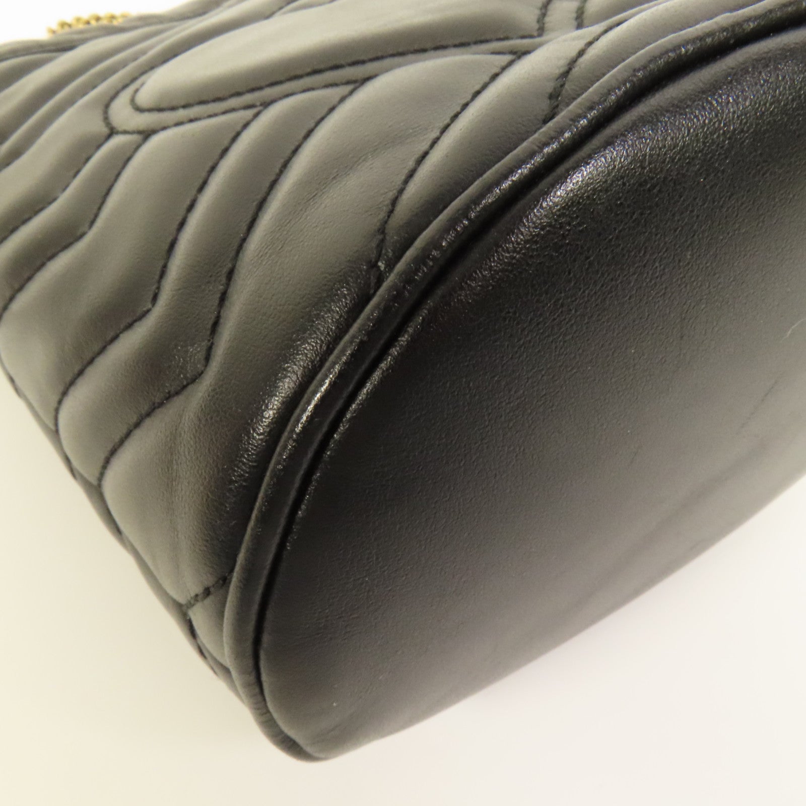 GUCCI 牛皮皮革GG Marmont Bucket金扣鏈帶肩背袋