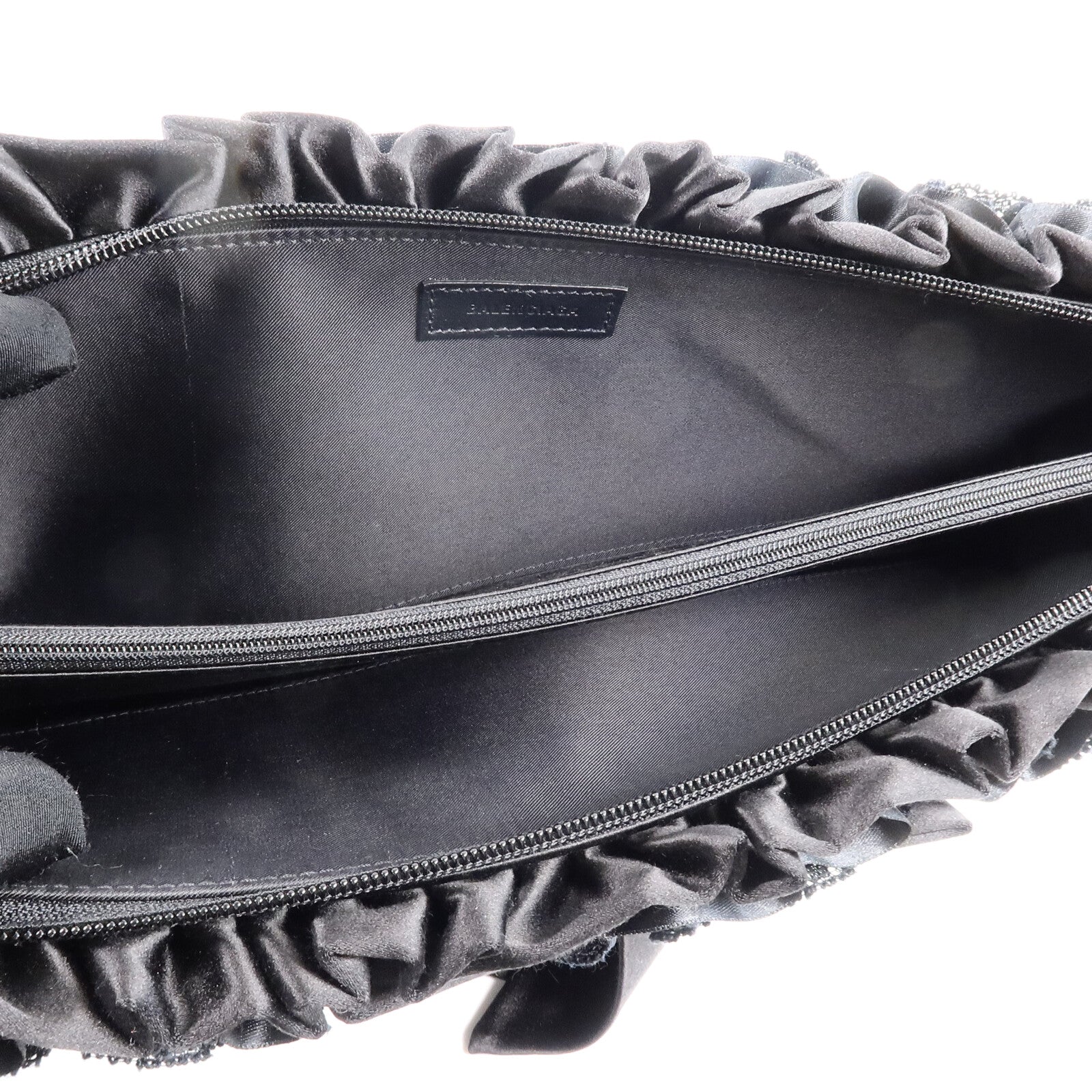 BALENCIAGA 緞面/蕾絲Ruffle Clutch手拿包