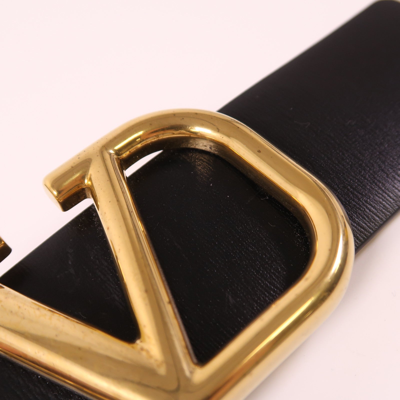 Valentino 牛皮皮革Belt金扣皮帶