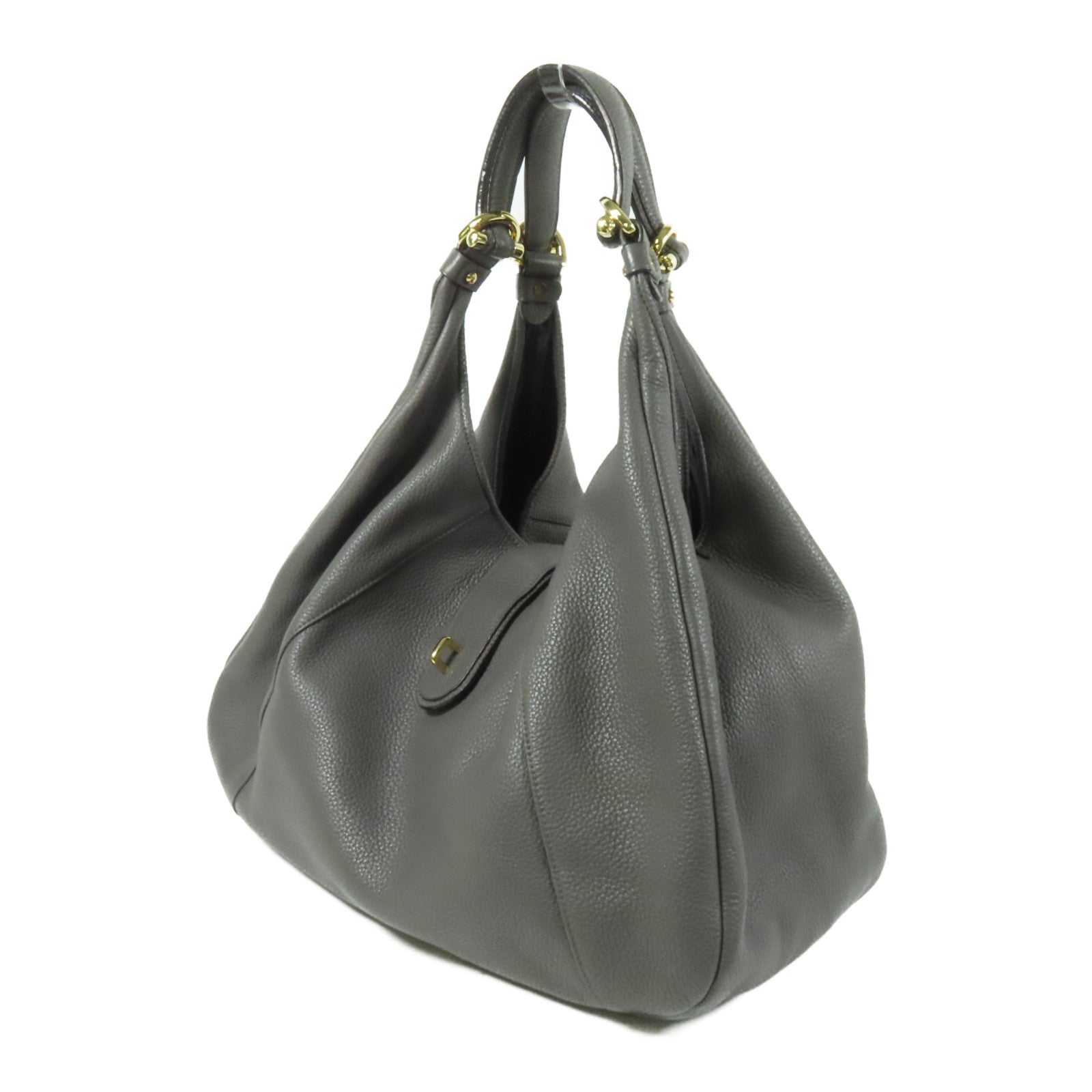 LOEWE 牛皮皮革Tote Bag金扣扣肩背袋