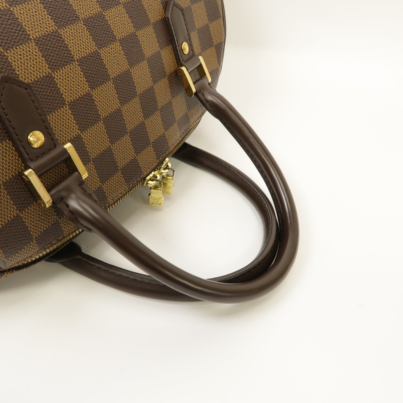 LOUIS VUITTON Damier Ribera MM Hand Bag金扣手挽袋啡色