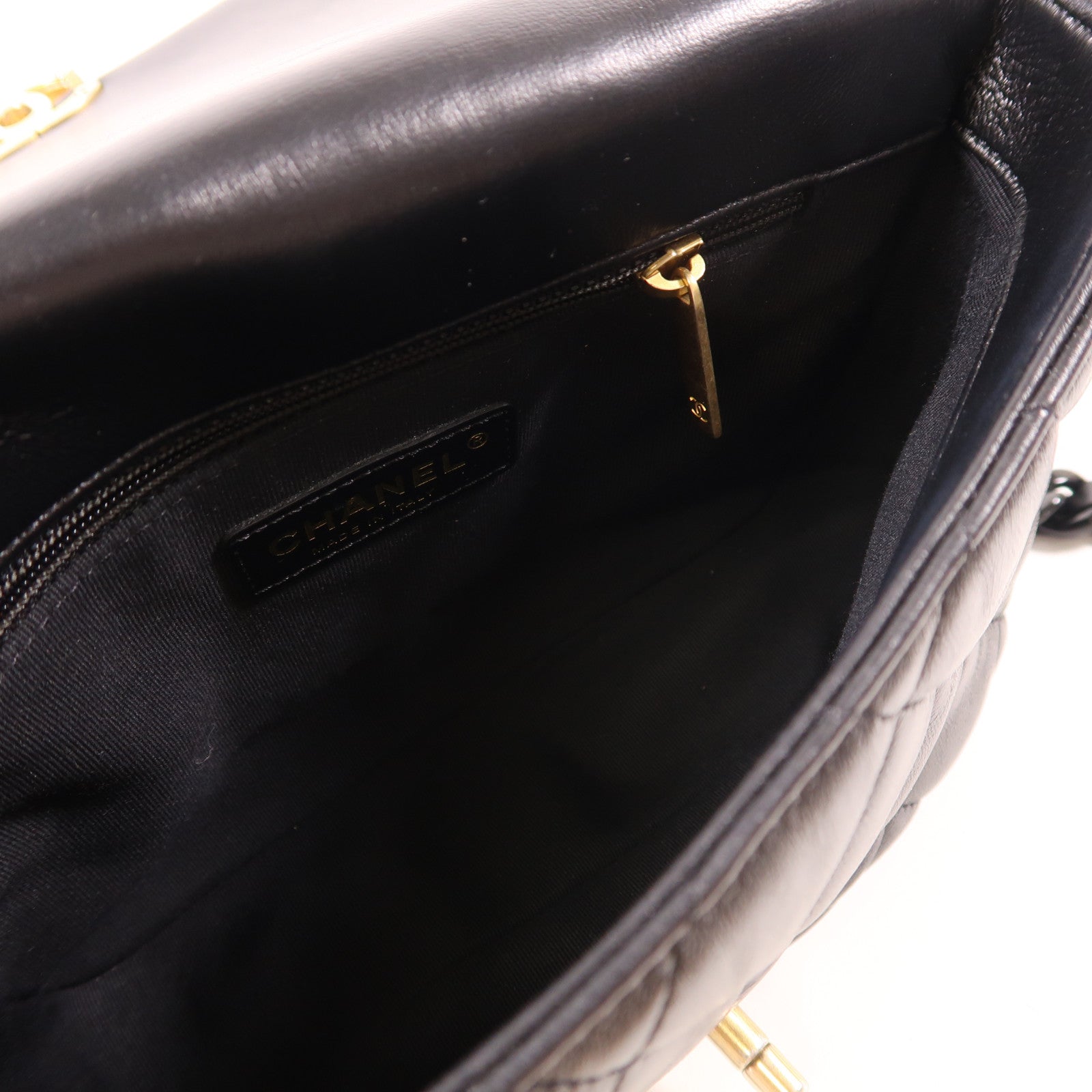 CHANEL 羊皮皮革Flap Shoulder Bag金扣鏈帶肩背袋