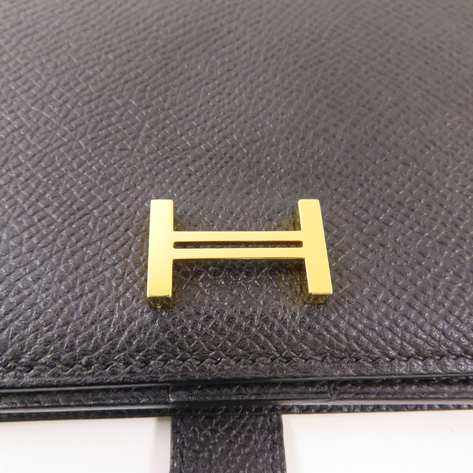 HERMES 【激減優惠】Epsom皮革Bearn Long Wallet金扣長錢包Noir