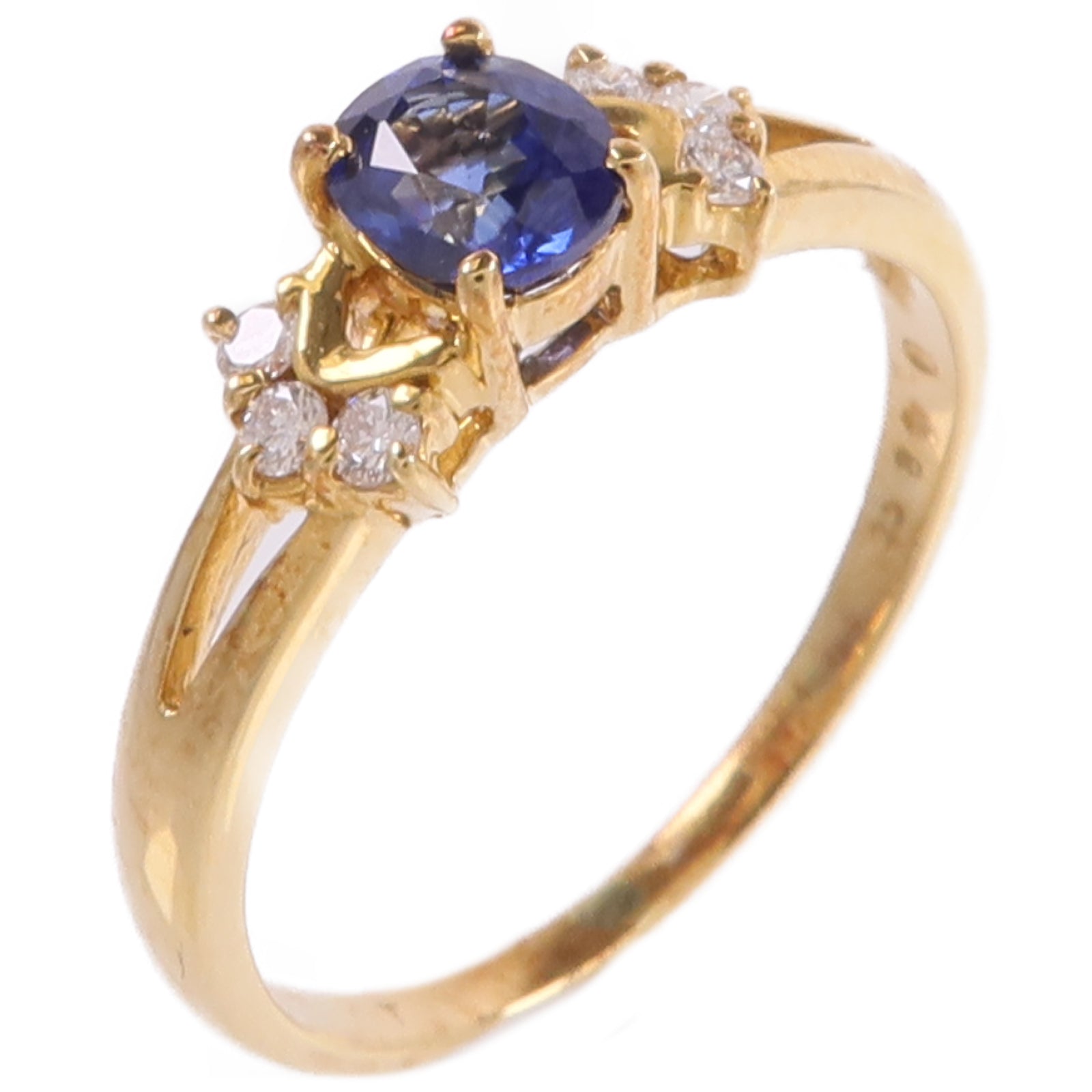 JEWELRY 18K黃金Sapphire Diamond Ring藍寶石/鑽石戒指