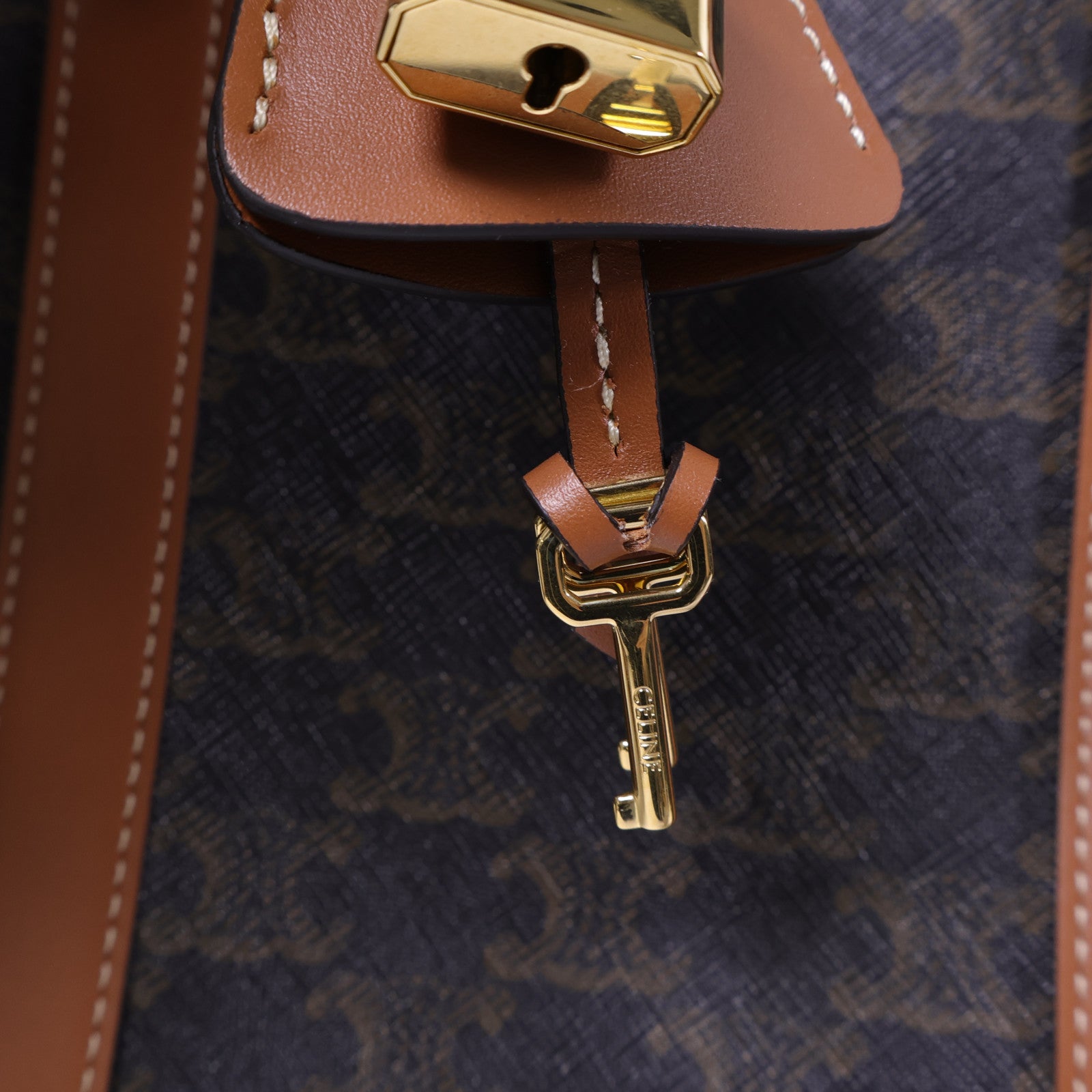 CELINE 塗層帆布Large Boston IN Triomphe金扣手挽肩背兩用袋