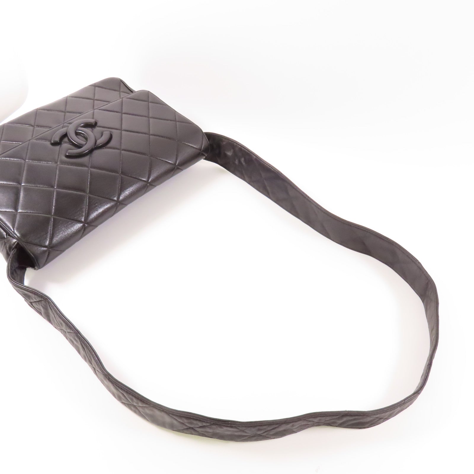 CHANEL 牛皮皮革Vintage So Black金扣肩背袋