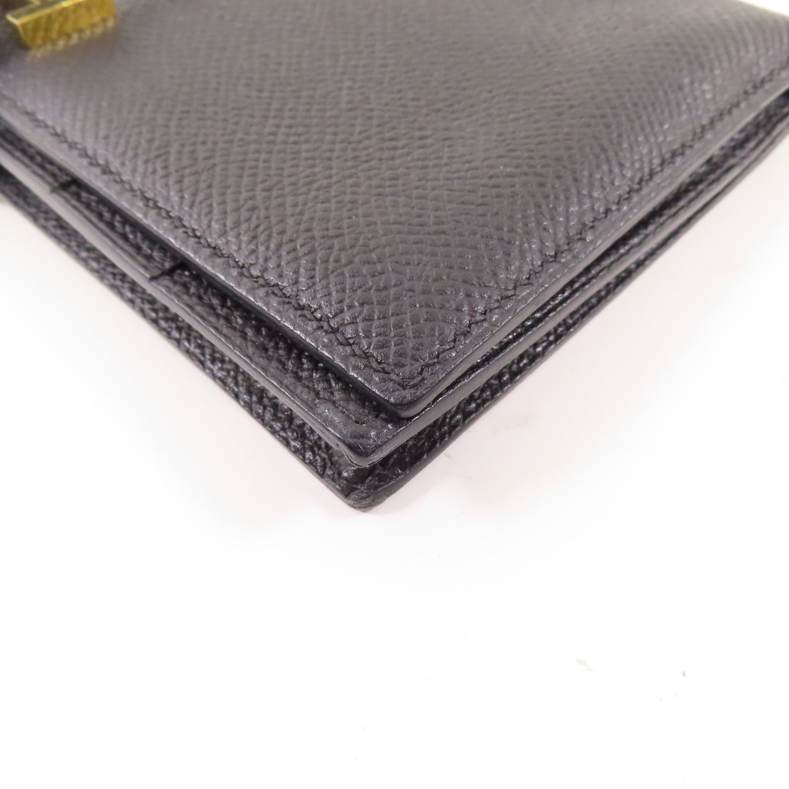 HERMES 【激減優惠】Epsom皮革Bearn Long Wallet金扣長錢包Noir