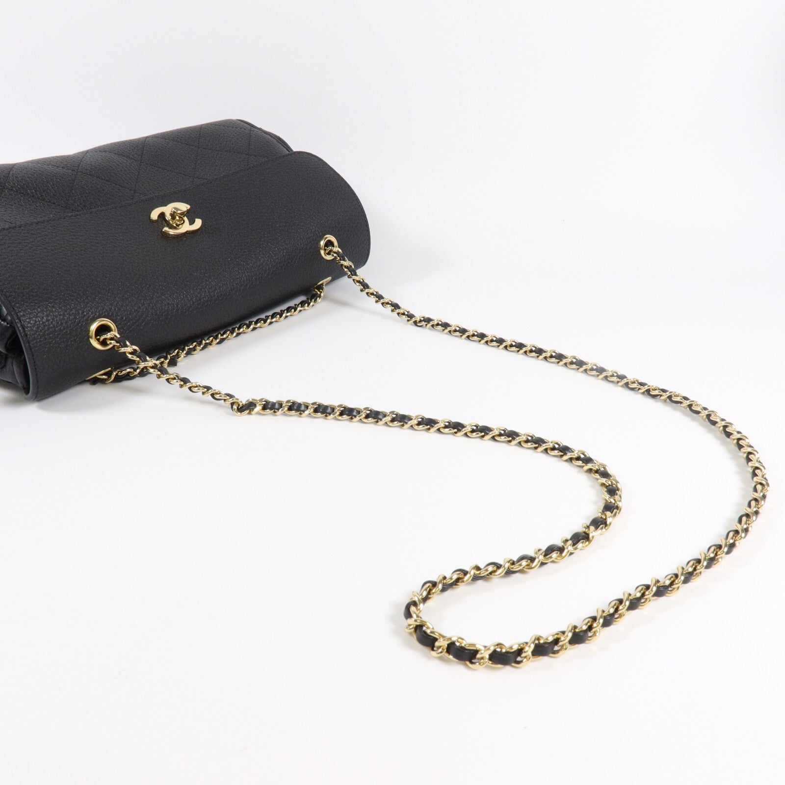 CHANEL 牛皮皮革Chain Baguette Bag鏈帶肩背袋