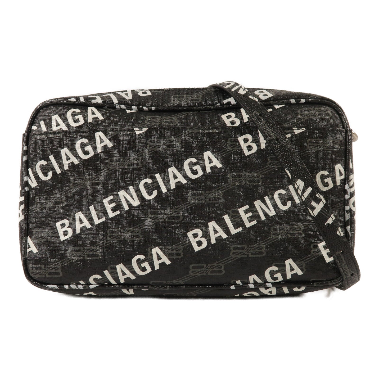 BALENCIAGA 牛皮皮革BB Monogram Signature Camera Bag肩背袋
