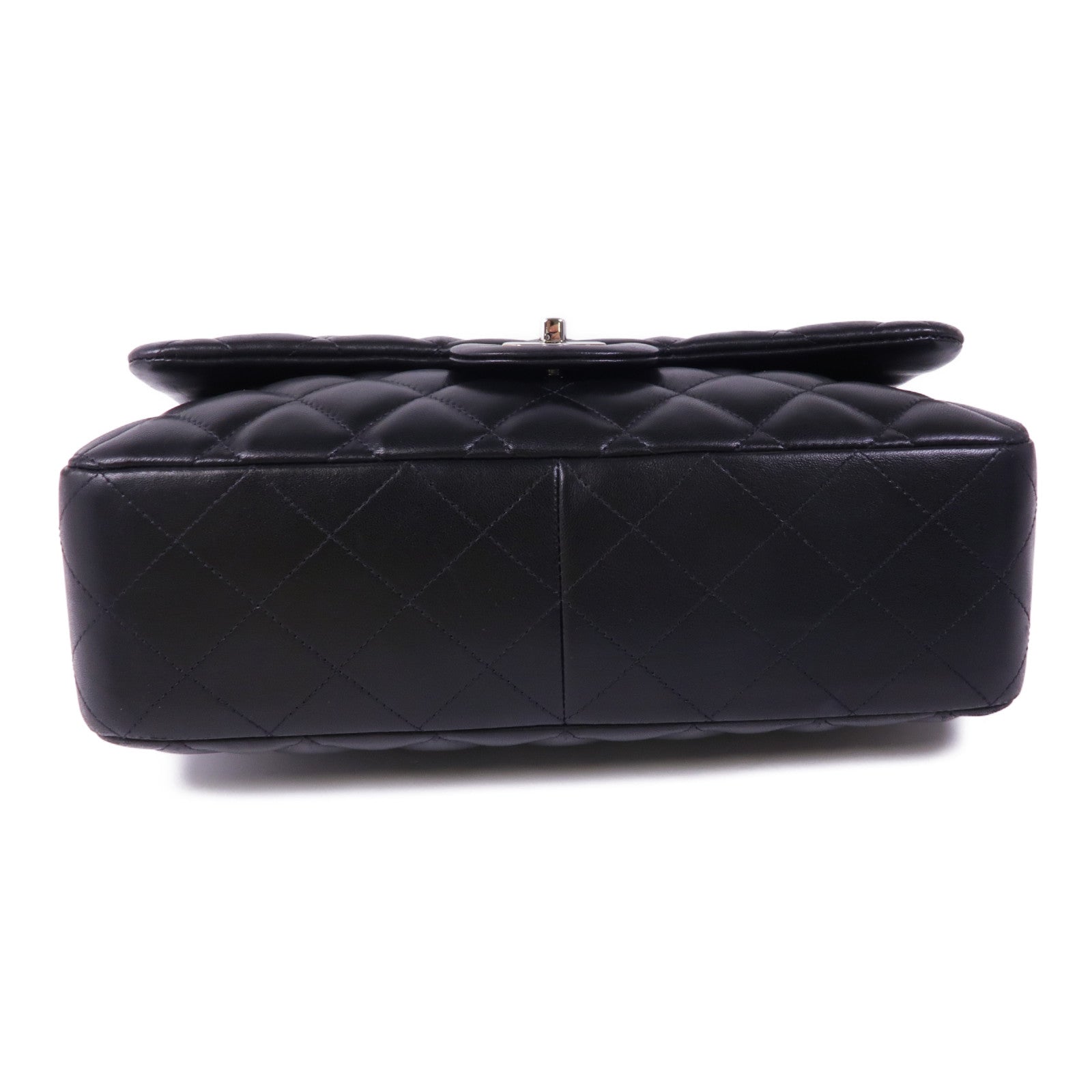 CHANEL 羊皮皮革Large Classic銀扣肩背袋