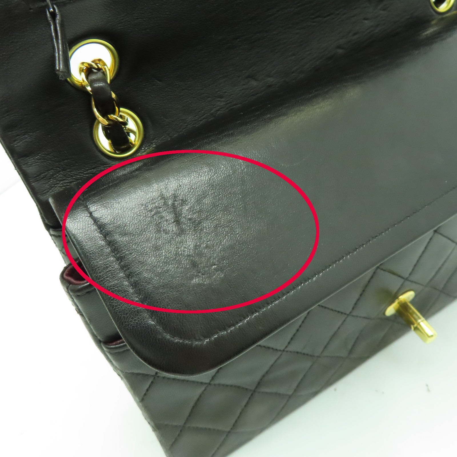 CHANEL 【激減優惠】菱格羊皮皮革Chain Shoulder金扣鏈帶肩背袋黑色