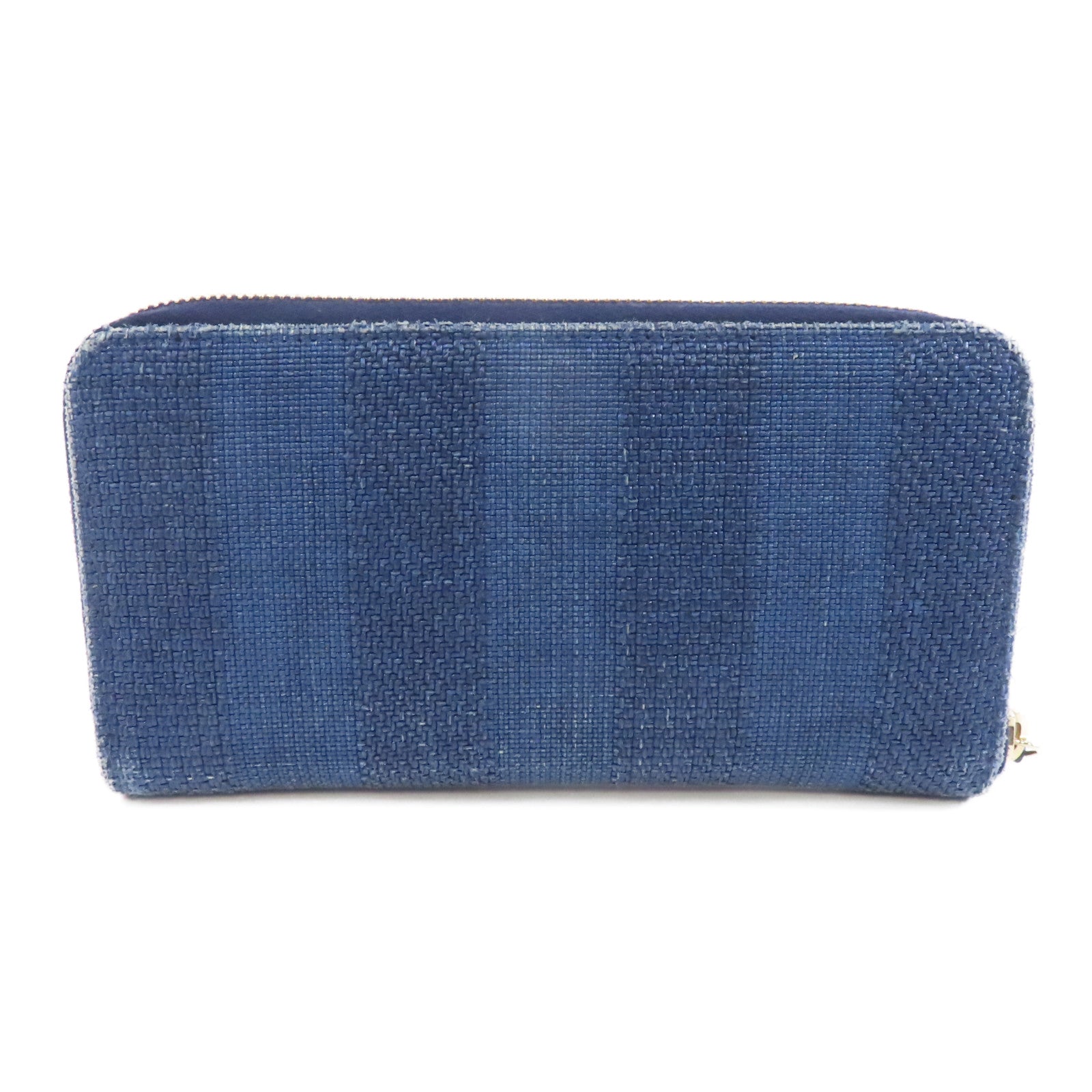 CHANEL 【激減優惠】牛仔布Zipped Long Wallet金扣長錢包藍色