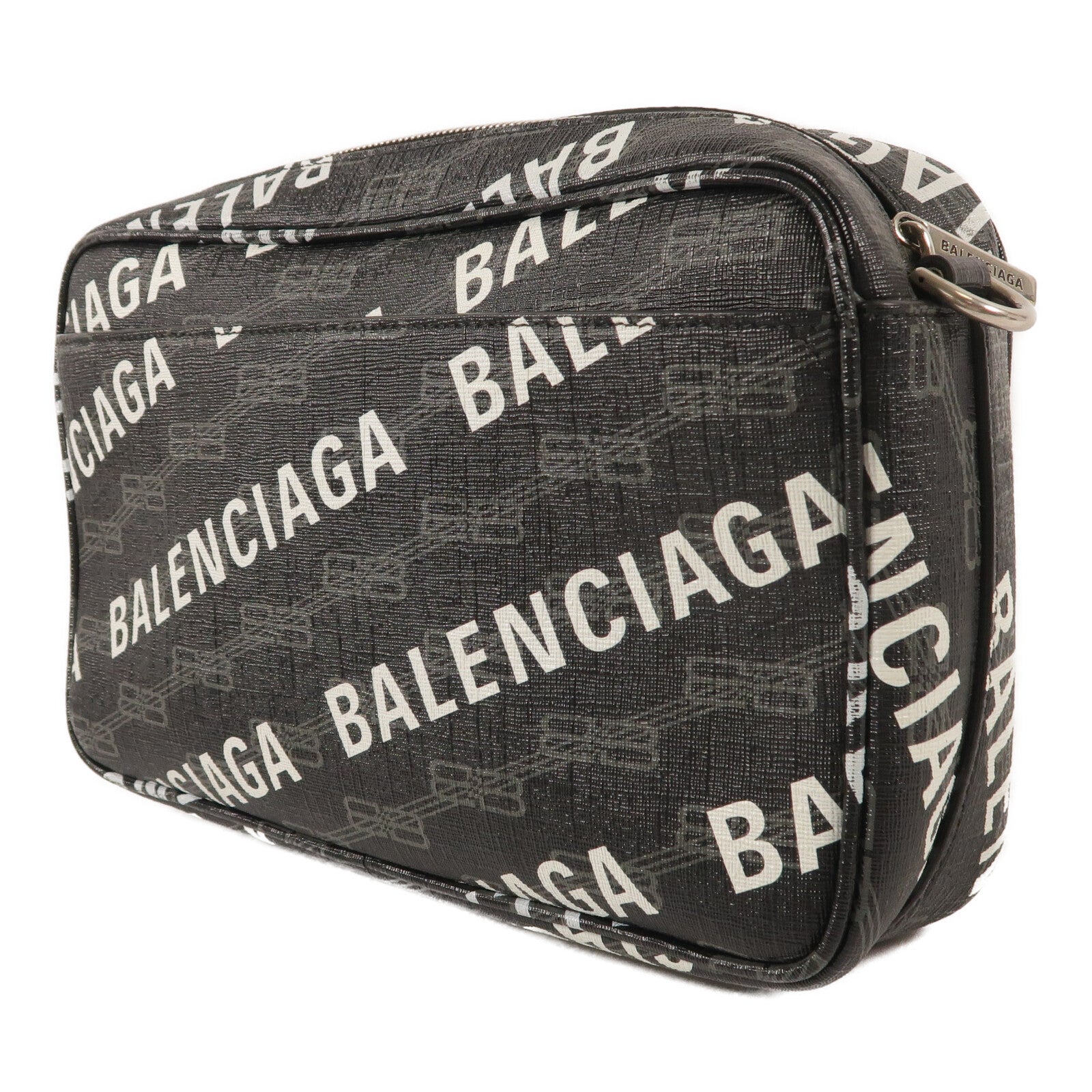 BALENCIAGA 牛皮皮革BB Monogram Signature Camera Bag肩背袋