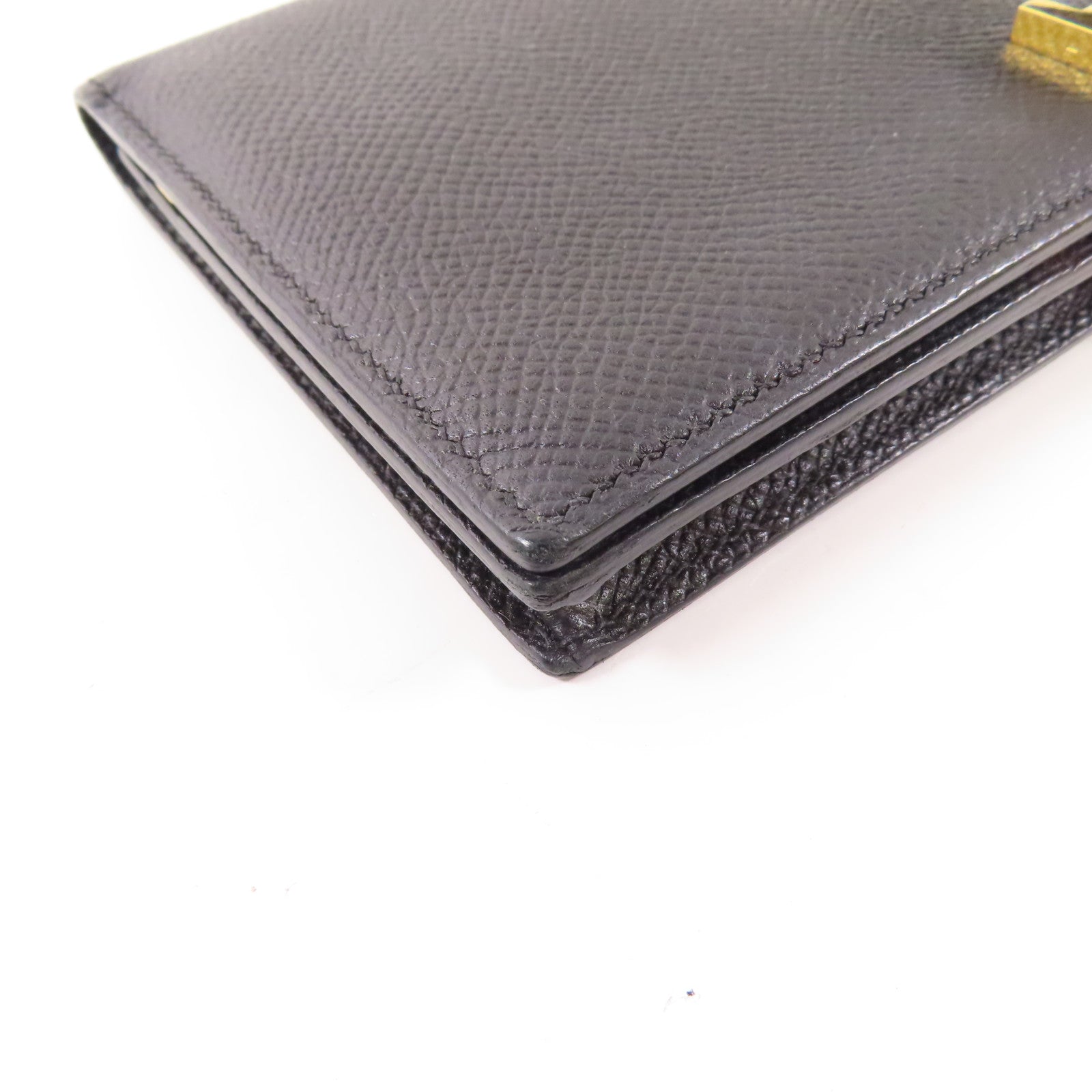 HERMES 【激減優惠】Epsom皮革Bearn Long Wallet金扣長錢包Noir