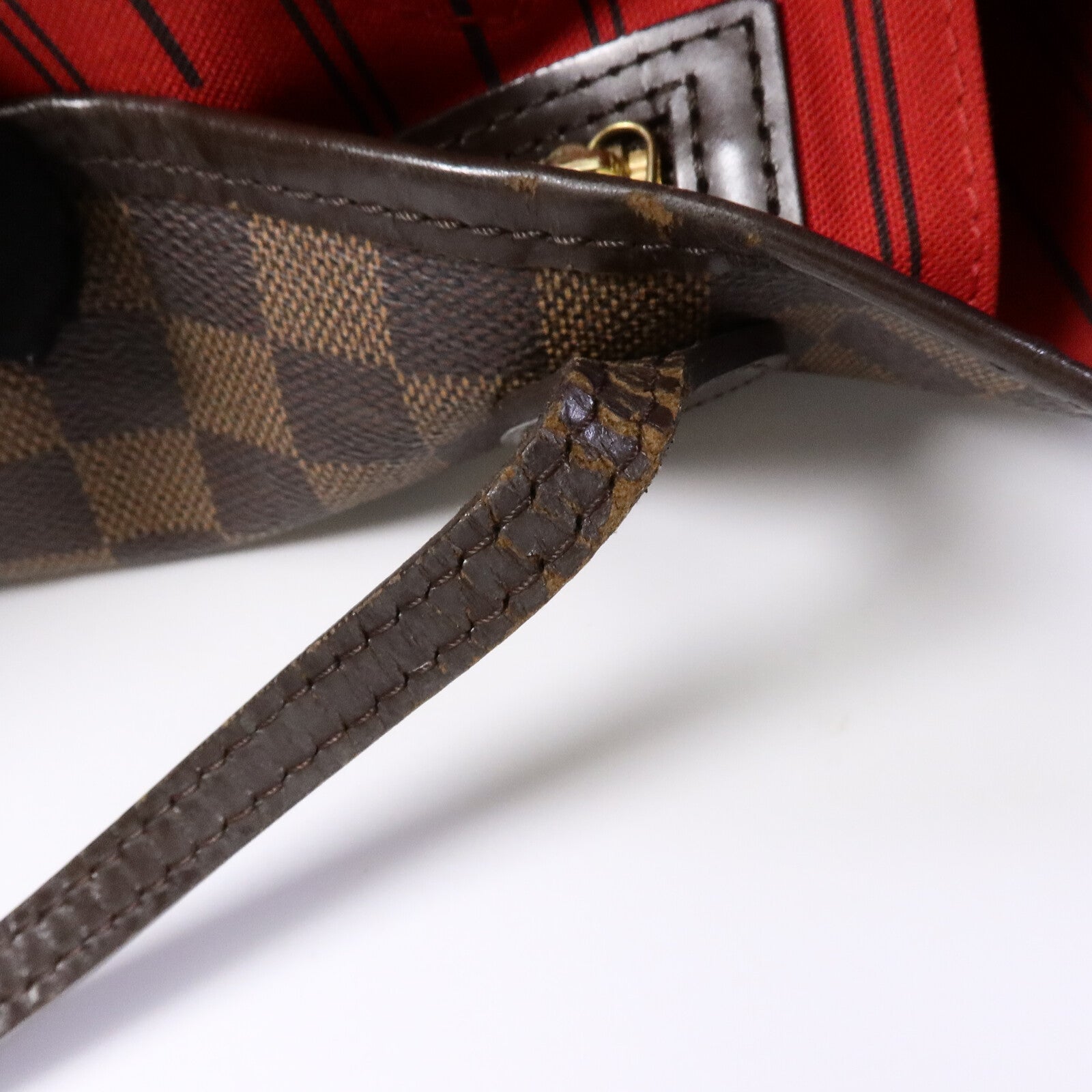 LOUIS VUITTON Damier Neverfull MM金扣肩背袋/手挽袋