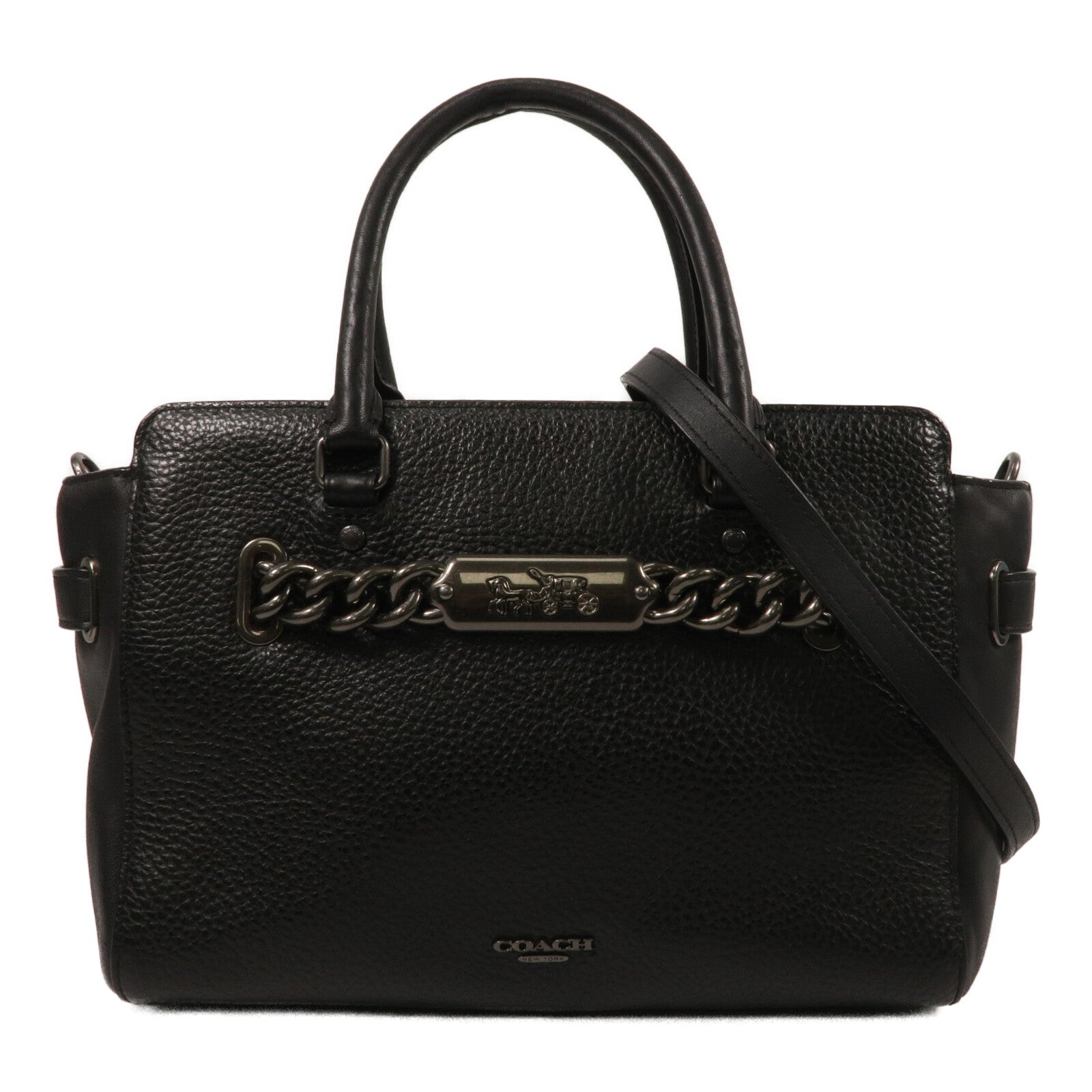 COACH 牛皮皮革2 Way Shoulder手挽肩背兩用袋