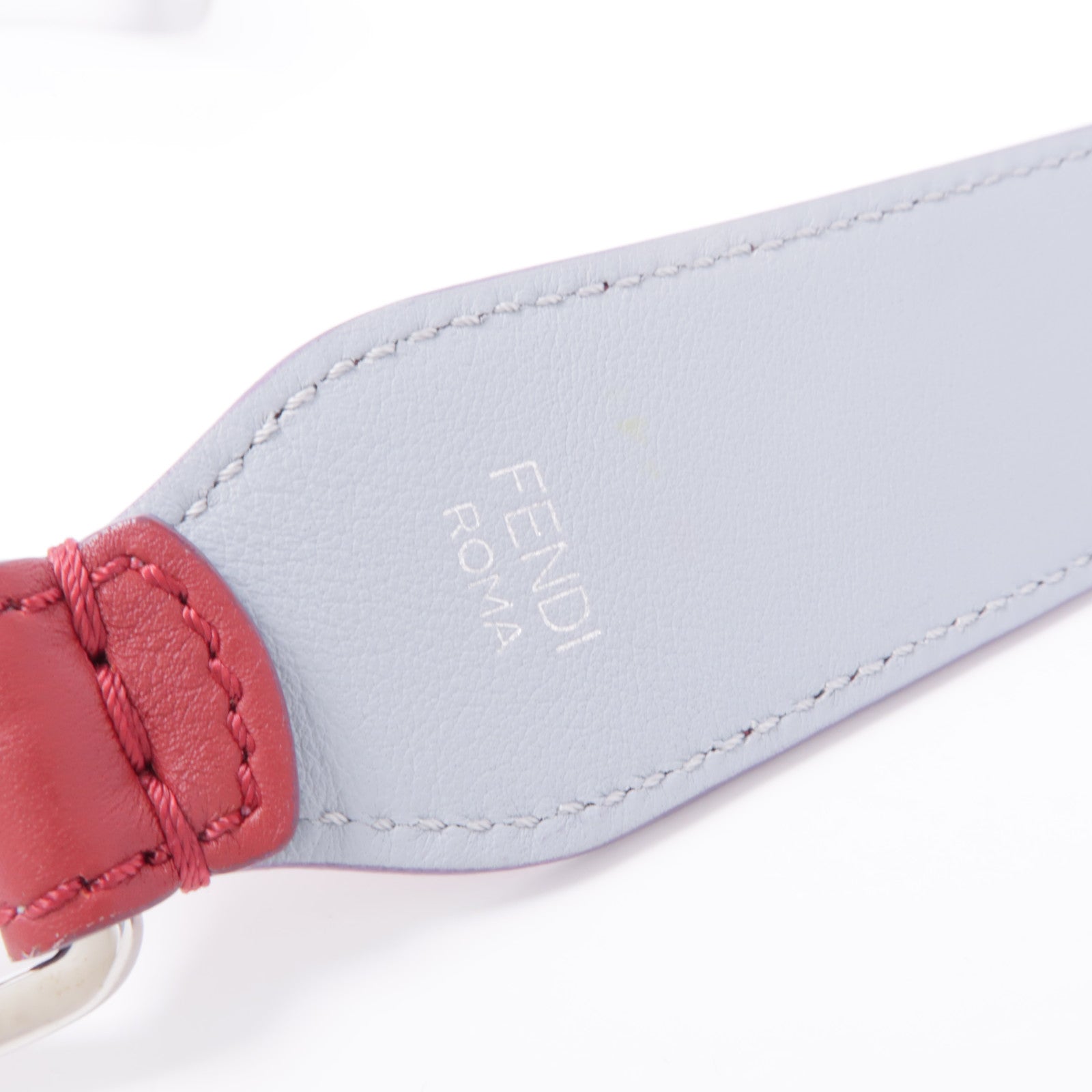 FENDI SHW Shoulder Strap Calfskin Leather Red Blue