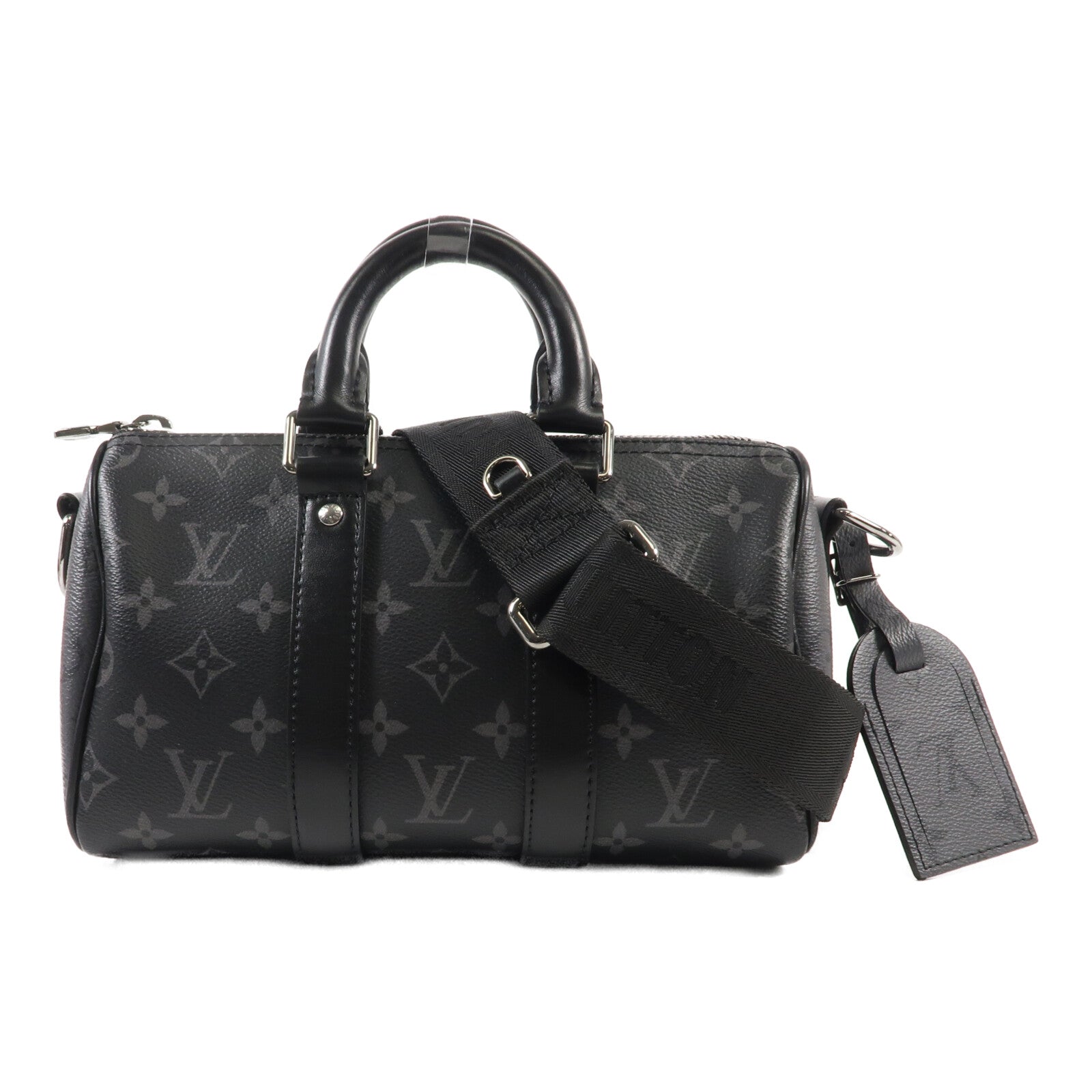 LOUIS VUITTON Monogram Keepall Bandouliere 25銀扣手挽肩背兩用袋