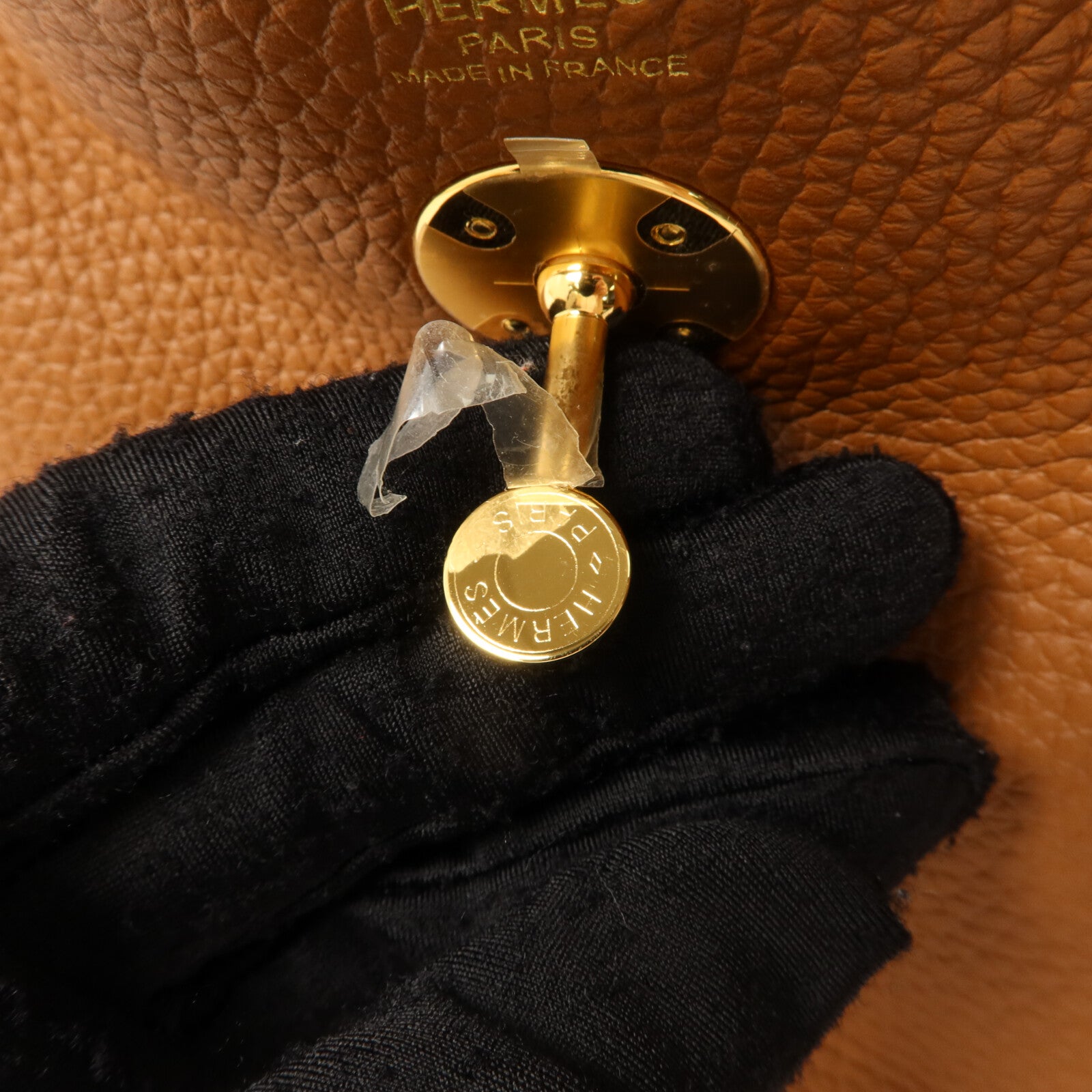HERMES Clemence皮革Lindy 26手挽肩背兩用袋Gold