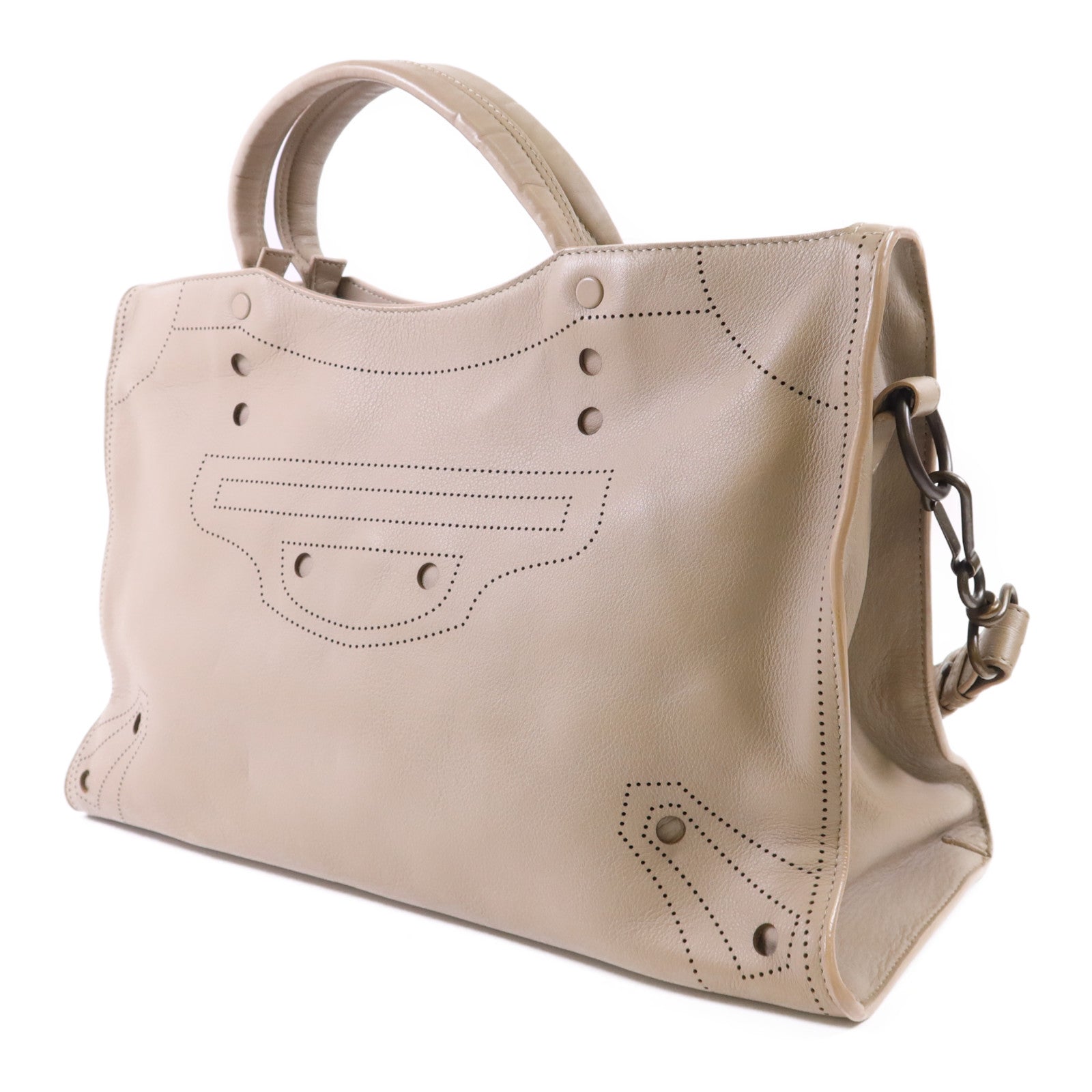 BALENCIAGA 牛皮皮革Blackout City手挽肩背兩用袋