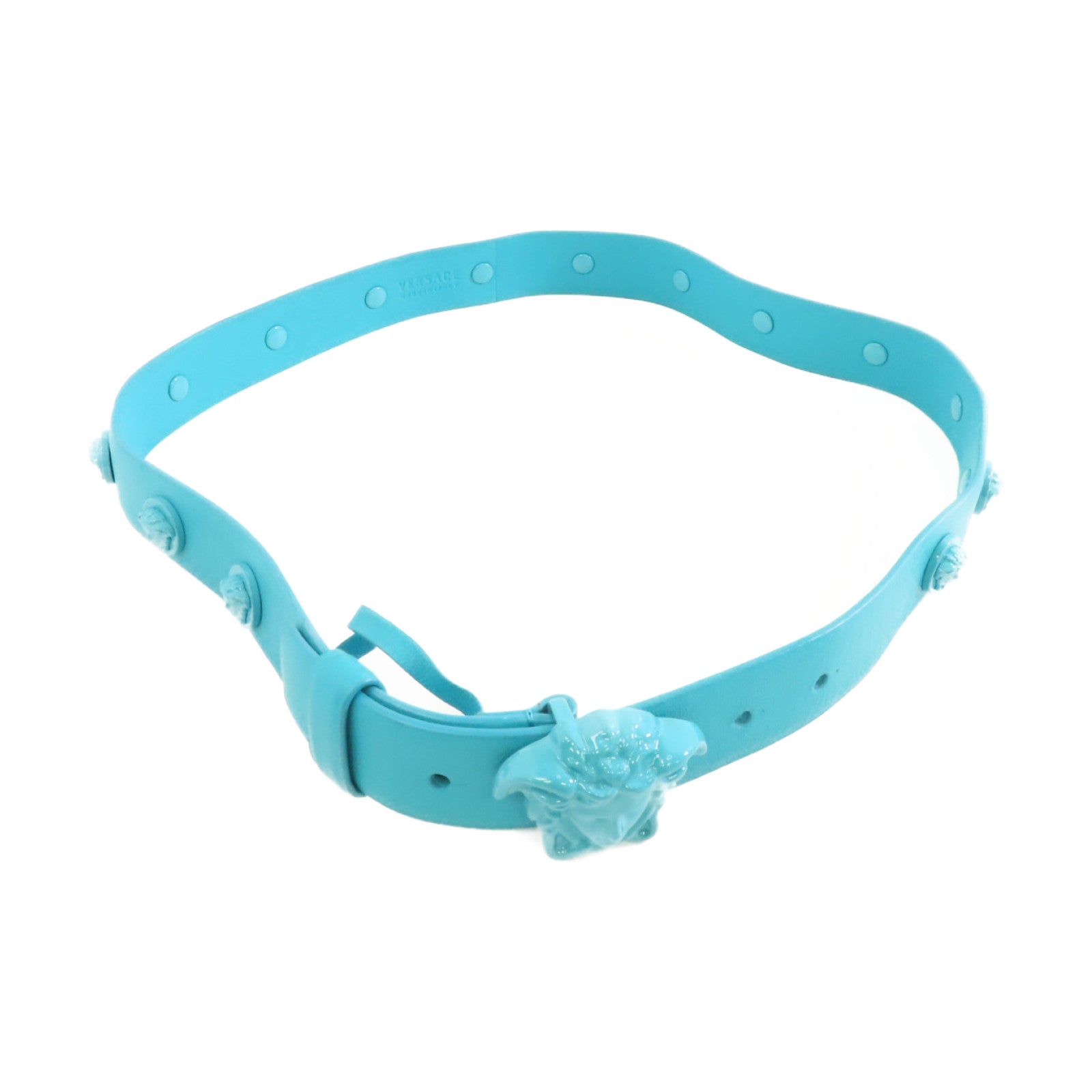 VERSACE 牛皮皮革Belt皮帶藍色