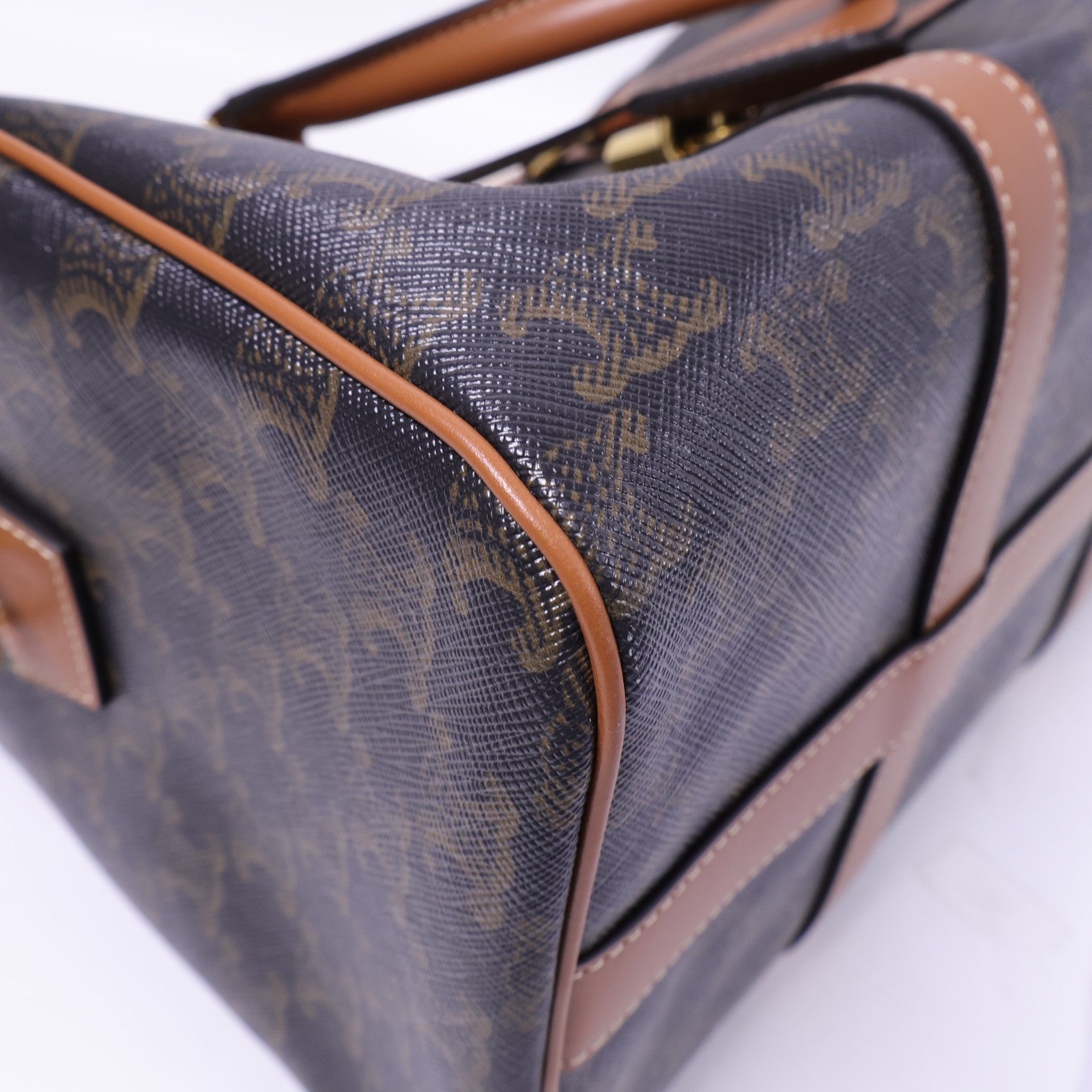 CELINE 塗層帆布Large Boston IN Triomphe金扣手挽肩背兩用袋