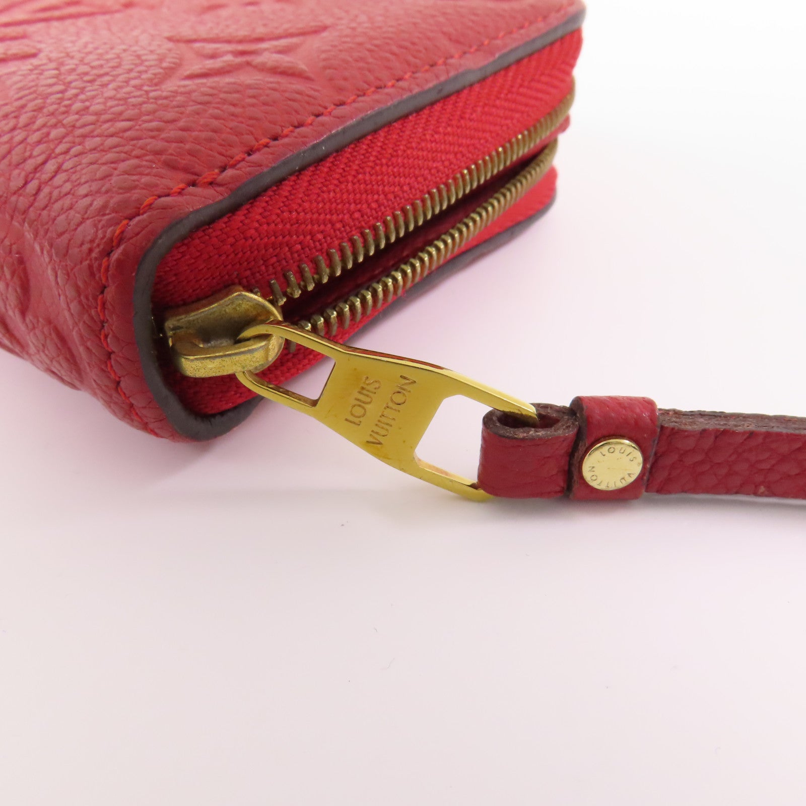 LOUIS VUITTON LV GHW Zippy Coin Purse M60740 Monogram Empreinte Red