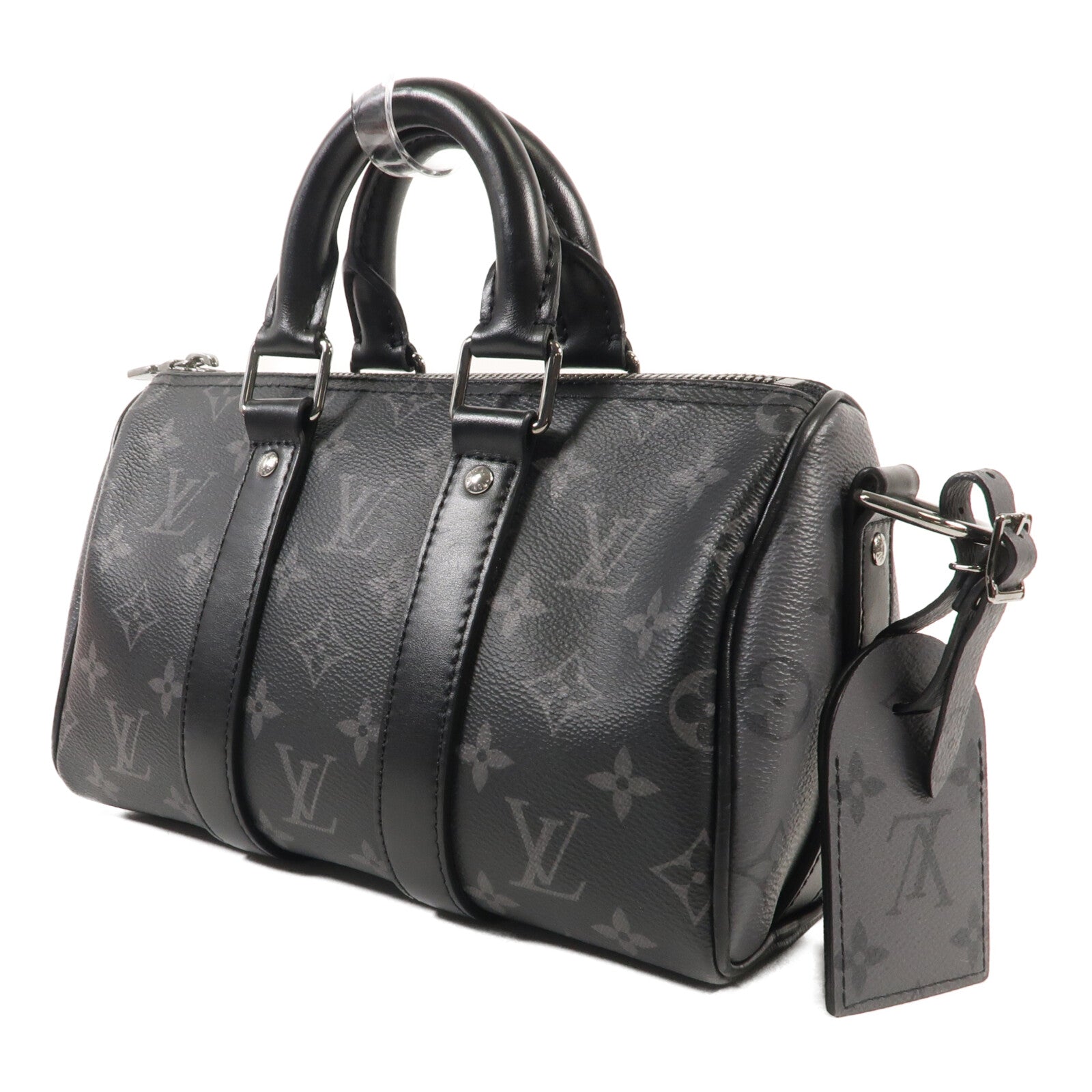 LOUIS VUITTON Monogram Keepall Bandouliere 25銀扣手挽肩背兩用袋