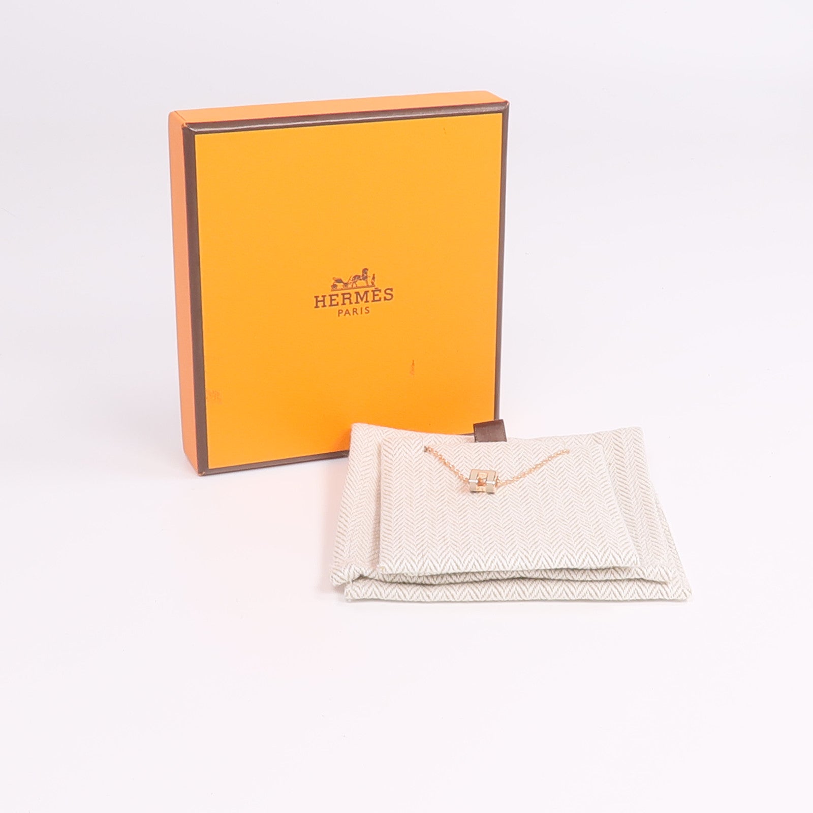 HERMES 金屬Mini Pop H Necklace項鍊Marron Glace