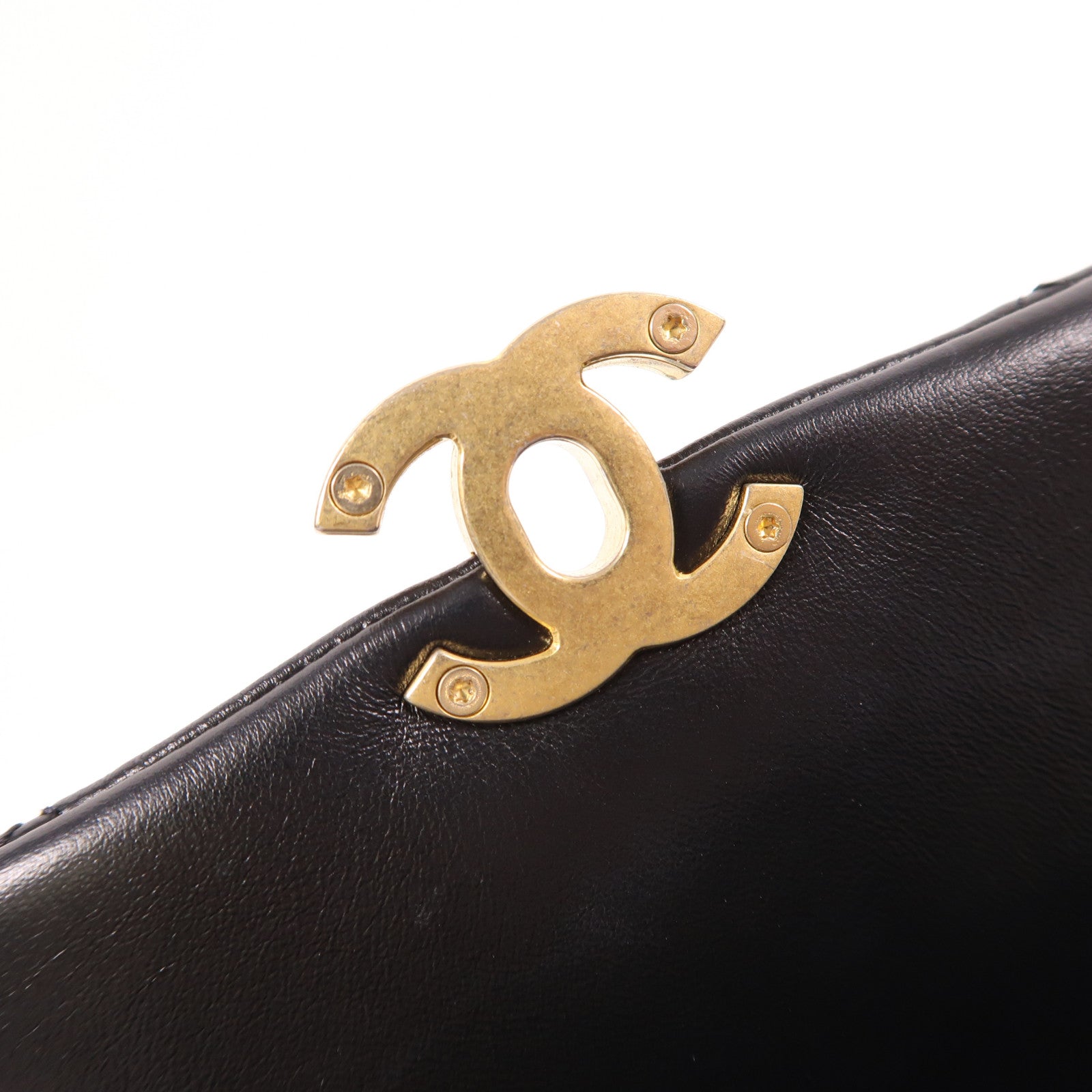 CHANEL 羊皮皮革Flap Shoulder Bag金扣鏈帶肩背袋