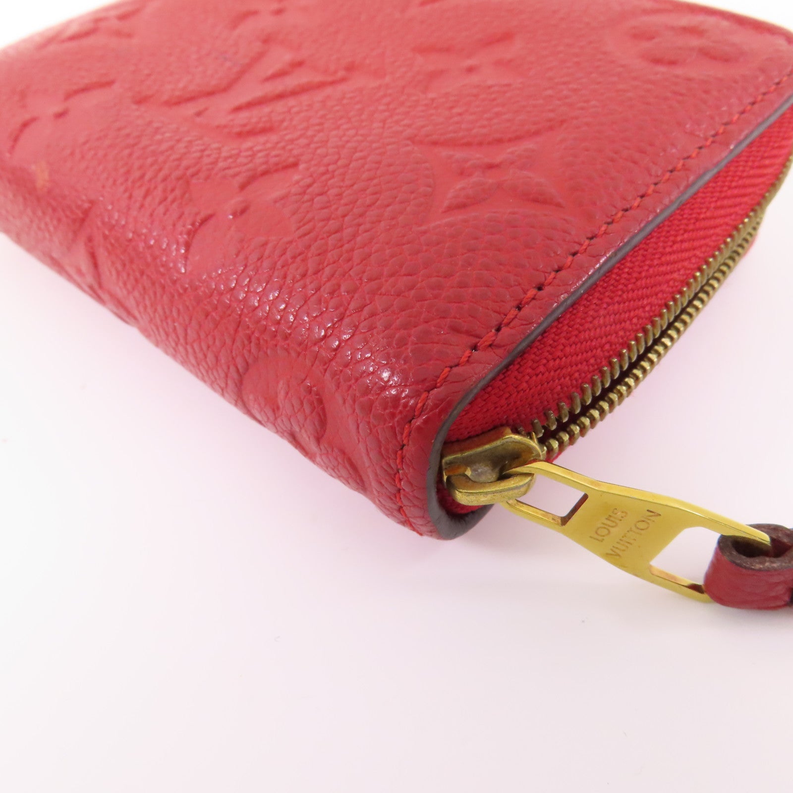 LOUIS VUITTON LV GHW Zippy Coin Purse M60740 Monogram Empreinte Red